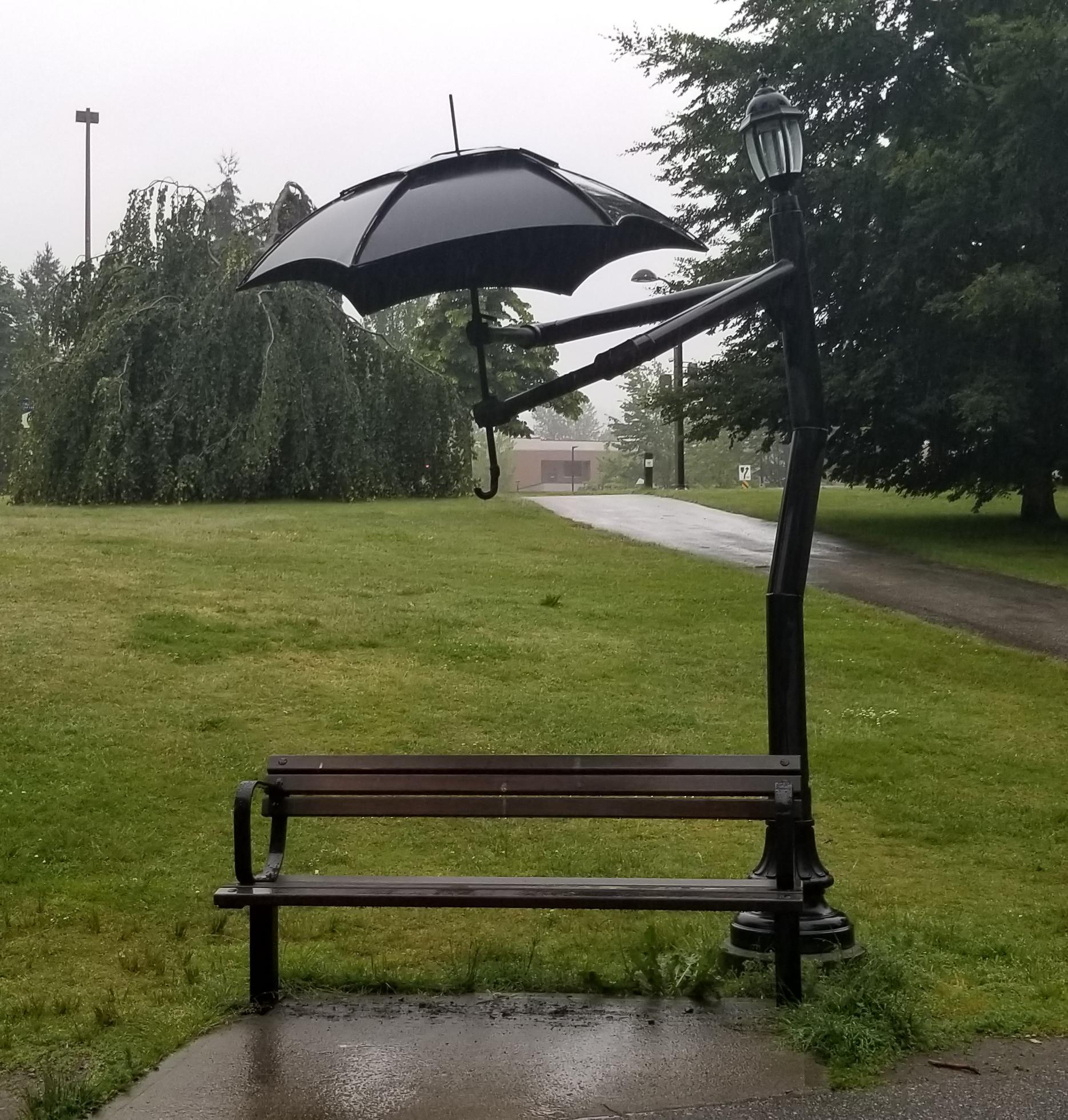 At night it must be absolutely beautiful - Benches, Lamp, Design, Rain, Canada