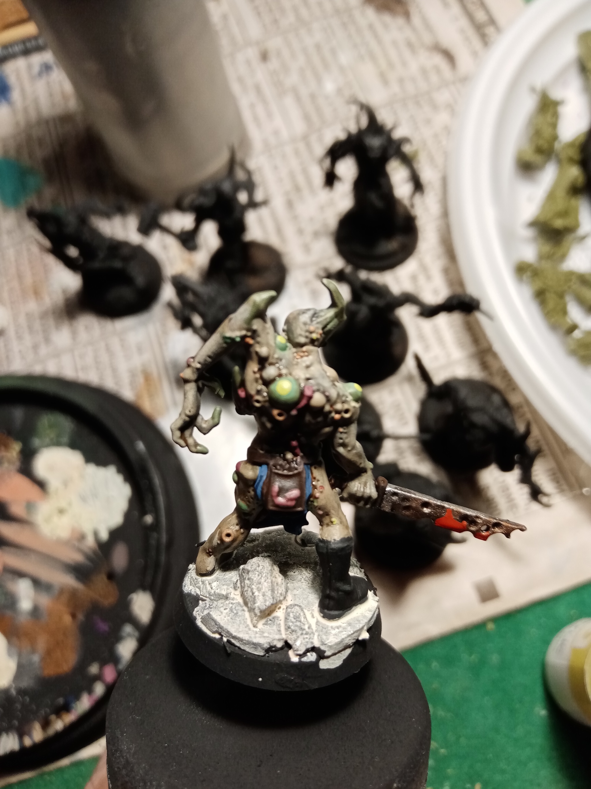 Please give me some advice, I'm painting pokwalkers from the starter, but I don't like the result - My, Painting miniatures, Warhammer 40k, Death guard, Hobby, Miniature, Board games, Longpost