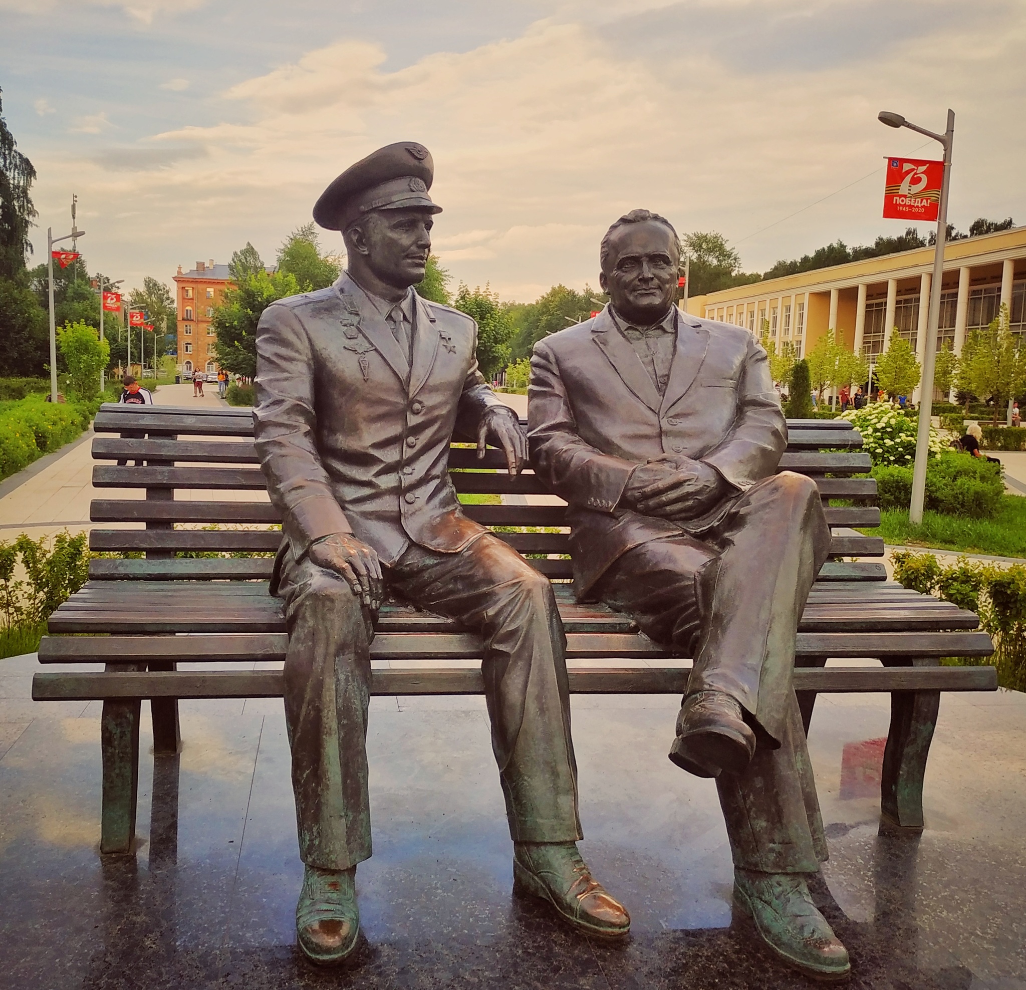 Space Conquerors - My, Yuri Gagarin, Sergey Korolev, City of Queens, Космонавты, Space, Longpost, Sculpture, Monument