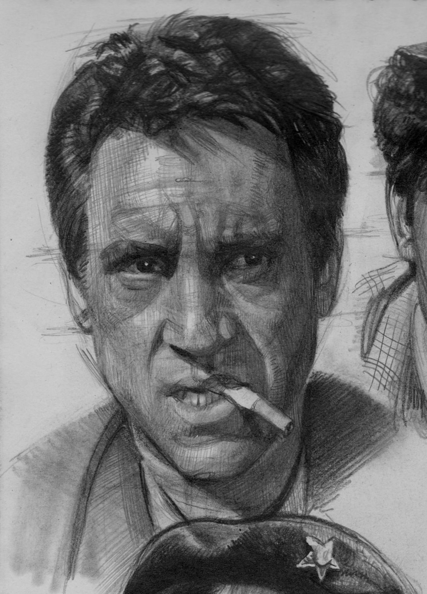 The meeting place cannot be changed in pictures - My, Anna Bubnova, Meeting place can not be Changed, Vladimir Vysotsky, Pencil drawing, Celebrities, Portrait, Sketch, Longpost