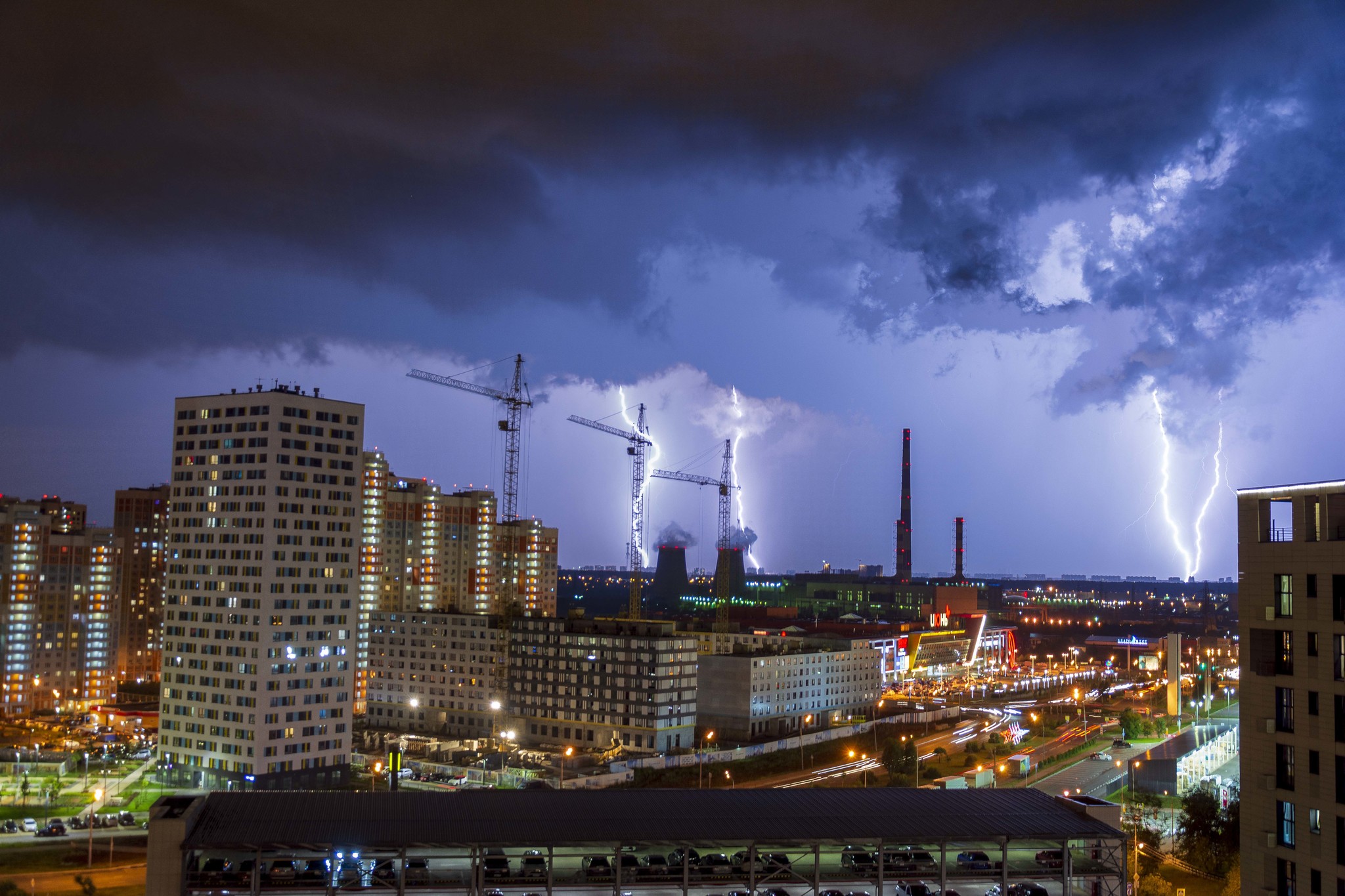 Летняя гроза - Моё, Гроза, Молния, Пейзаж, Уличная фотография, Мытищи, Длиннопост