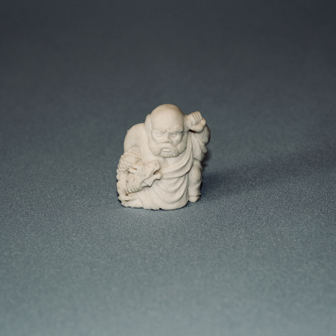 Netsuke #39 God Susanoo - My, Netsuke, Thread, Miniature, Bone carving, Longpost, Needlework without process