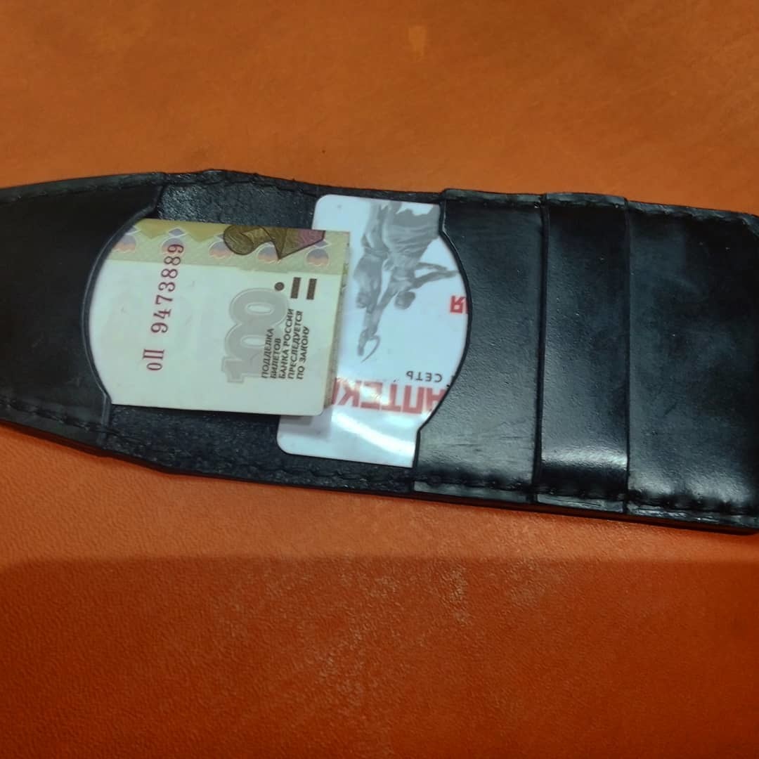 We continue to catch pitfalls - My, With your own hands, Wallet, Cardholder, Leather products, Needlework without process, Leather craft, Longpost, Leather