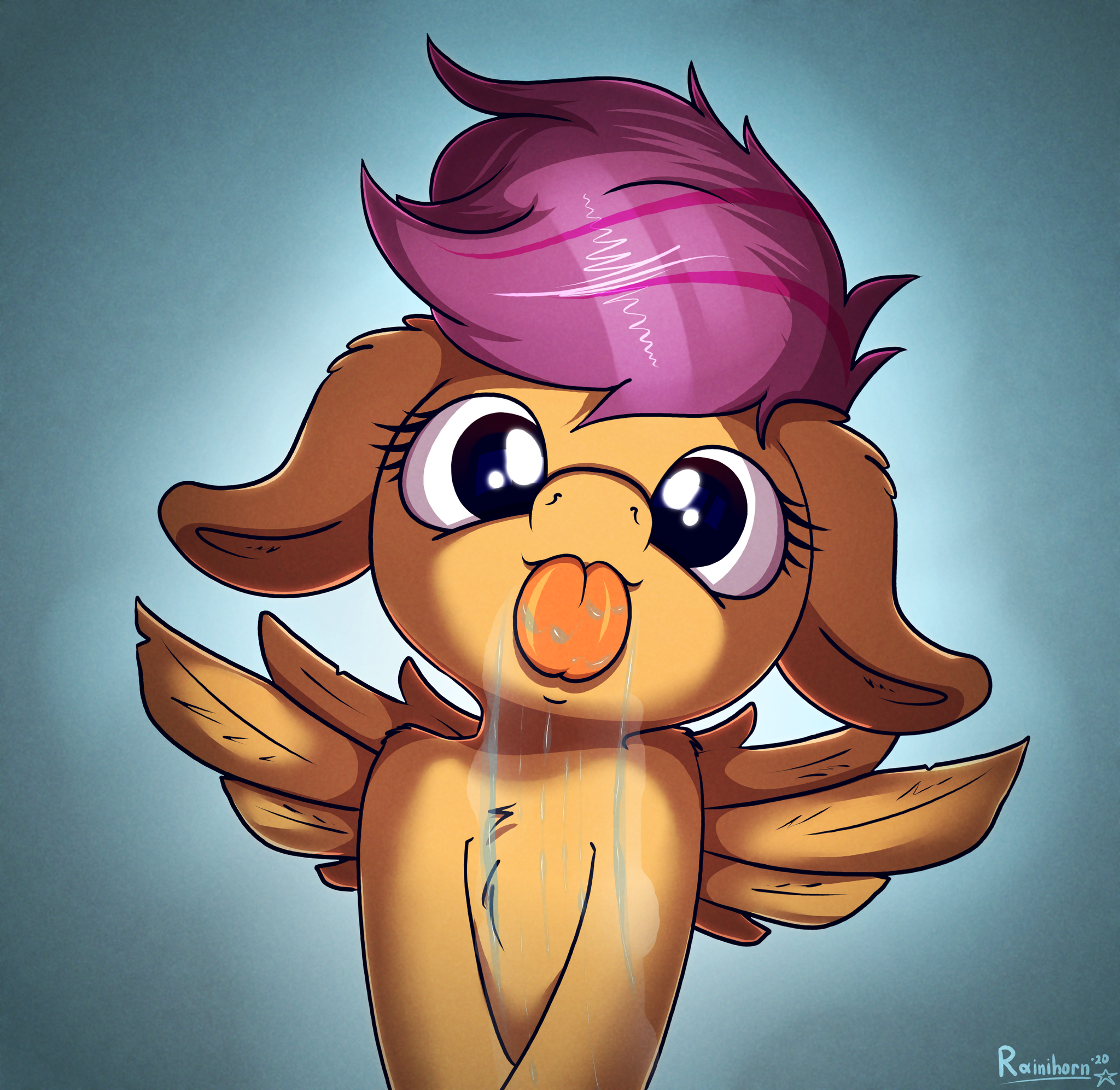 Scoot! - My little pony, Rainihorn, PonyArt, Scootaloo, Lick