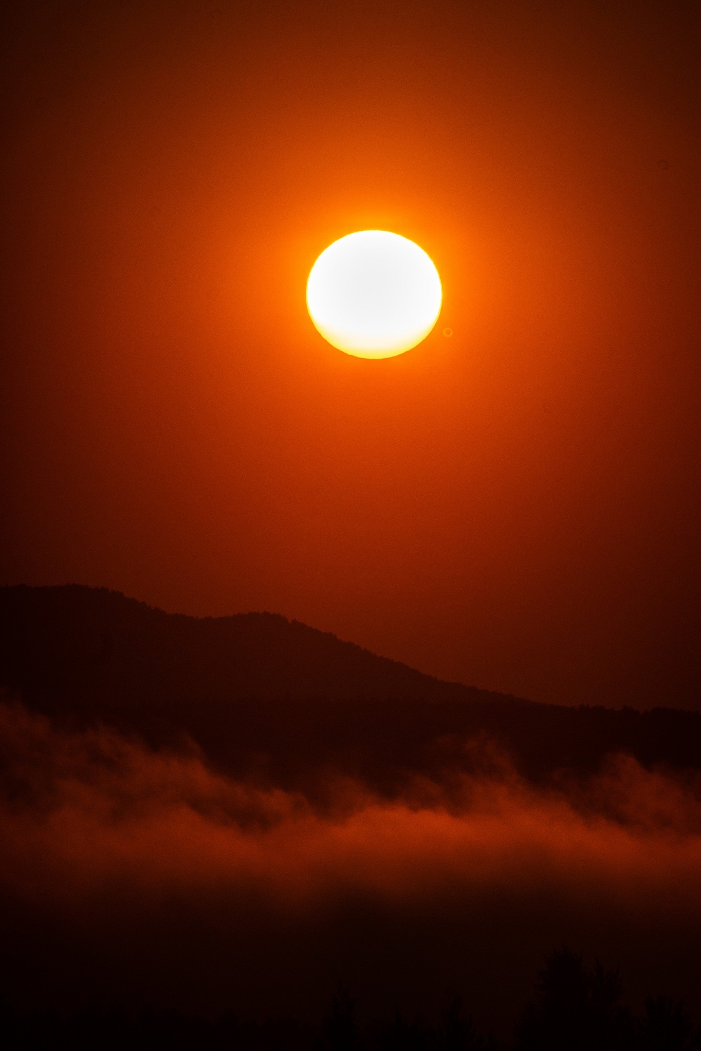 Dawn on the mountain - My, dawn, The sun, Fog, Ural, Ust-Katav, The photo, Longpost