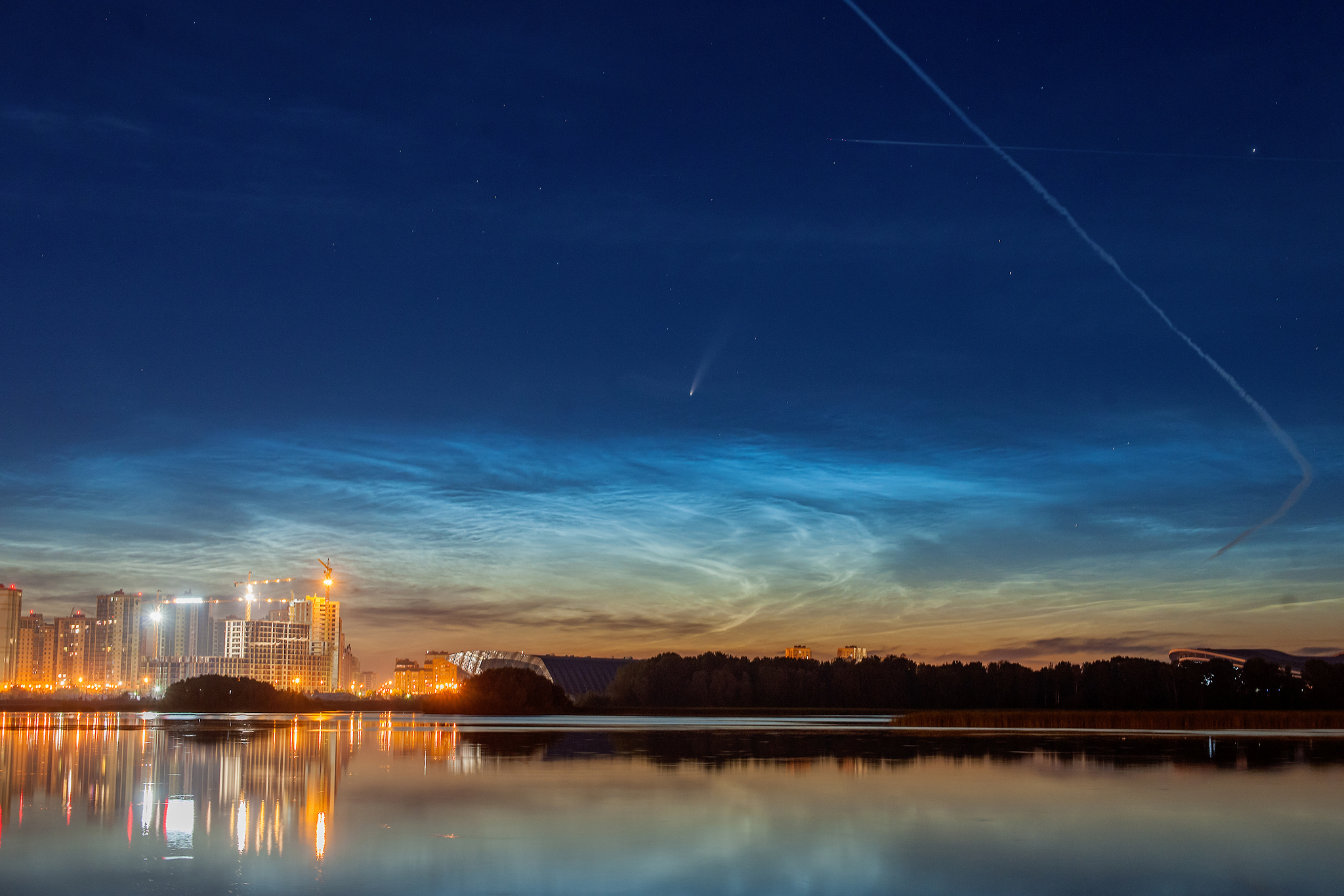 Comet NEOWISE over Kazan - My, Comet, Neowise, Kazan, Noctilucent clouds, Space, Astrophoto, Longpost