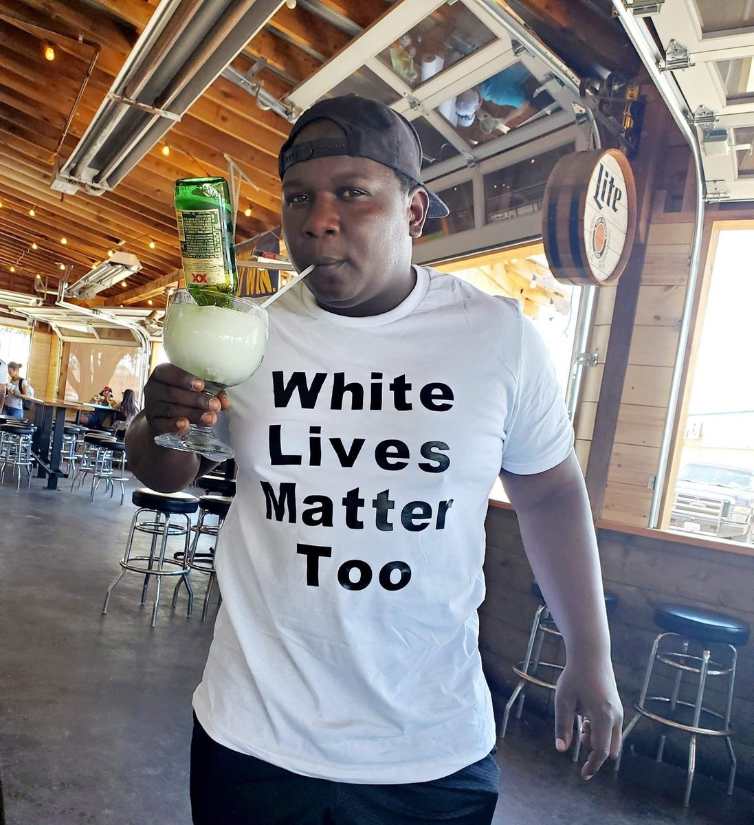 For some reason I feel somewhat threatened by this... - Black people, Black lives matter, T-shirt, Color of the skin, Racism, Beer, Sight, Cocktail