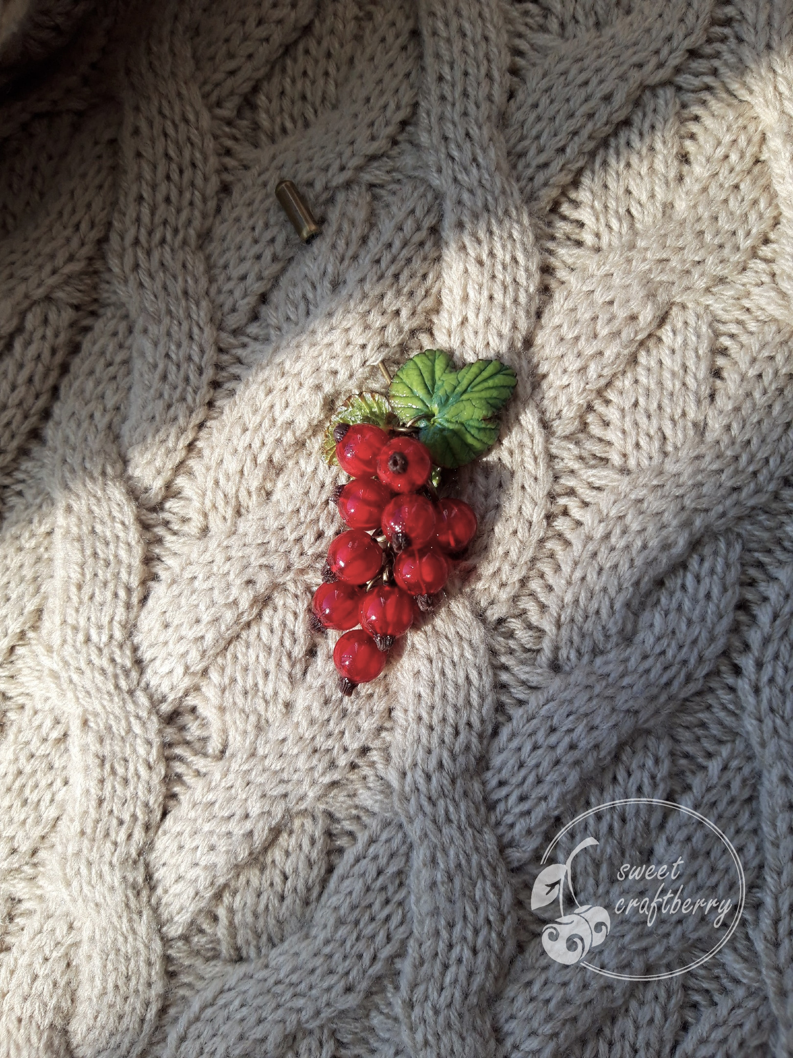 Red currants made from baked polymer clay - My, Polymer clay, Berries, Needlework without process, Red Ribes, Longpost