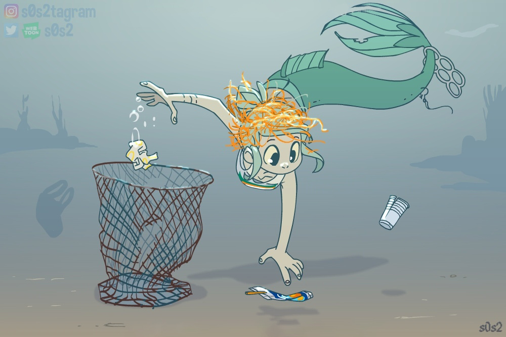 Trash basketball - The Little Trashmaid, S0s2, Comics, Mermaid, Longpost