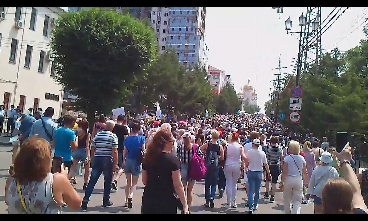 В Хабаровске на митинг вышли десятки тысяч человек - Моё, Хабаровск, Политика, Сергей Фургал, Протест, Видео