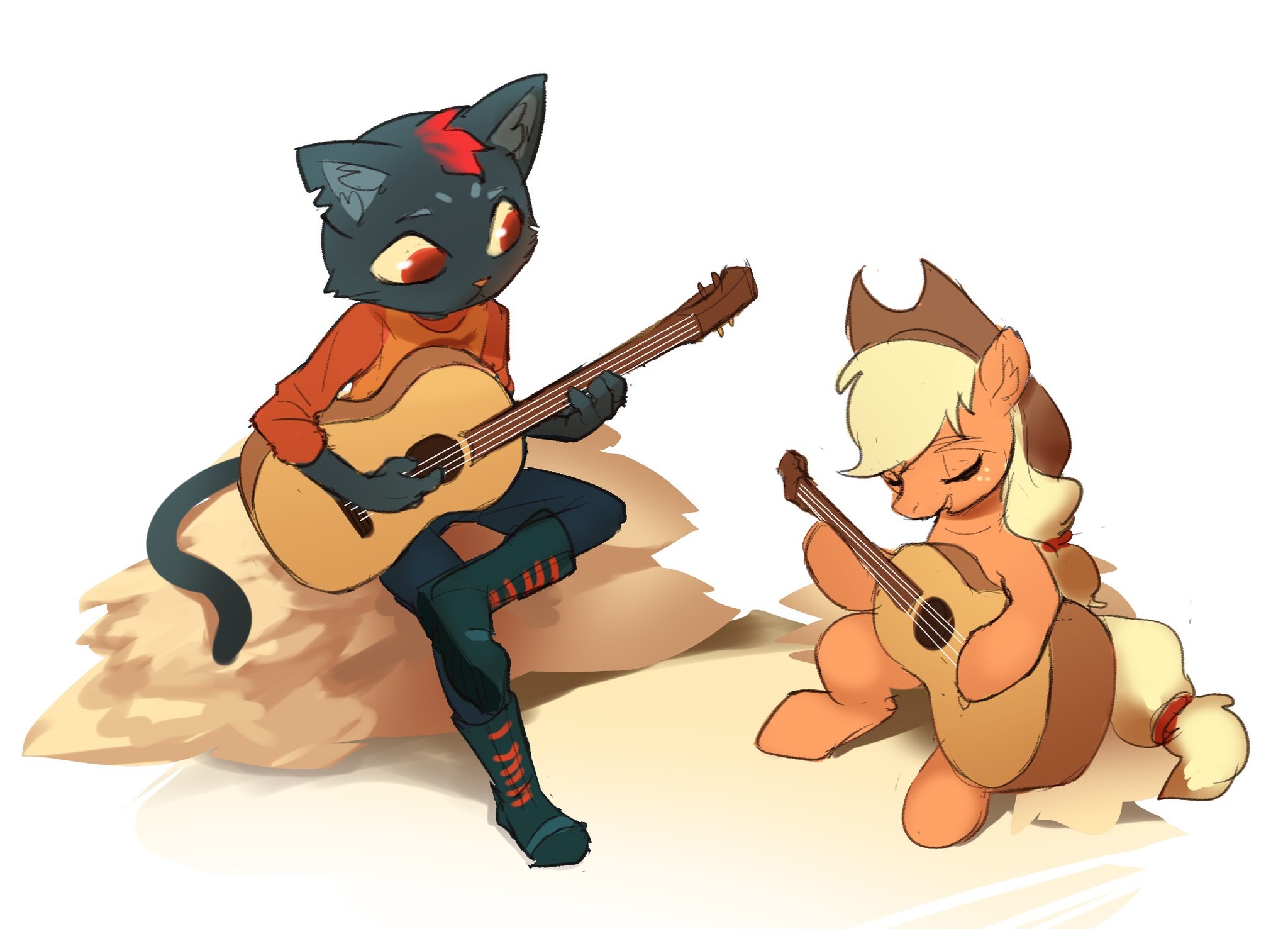 Night In The Barn - My Little Pony, Applejack, Кроссовер, Night in the Woods, Mae borowski