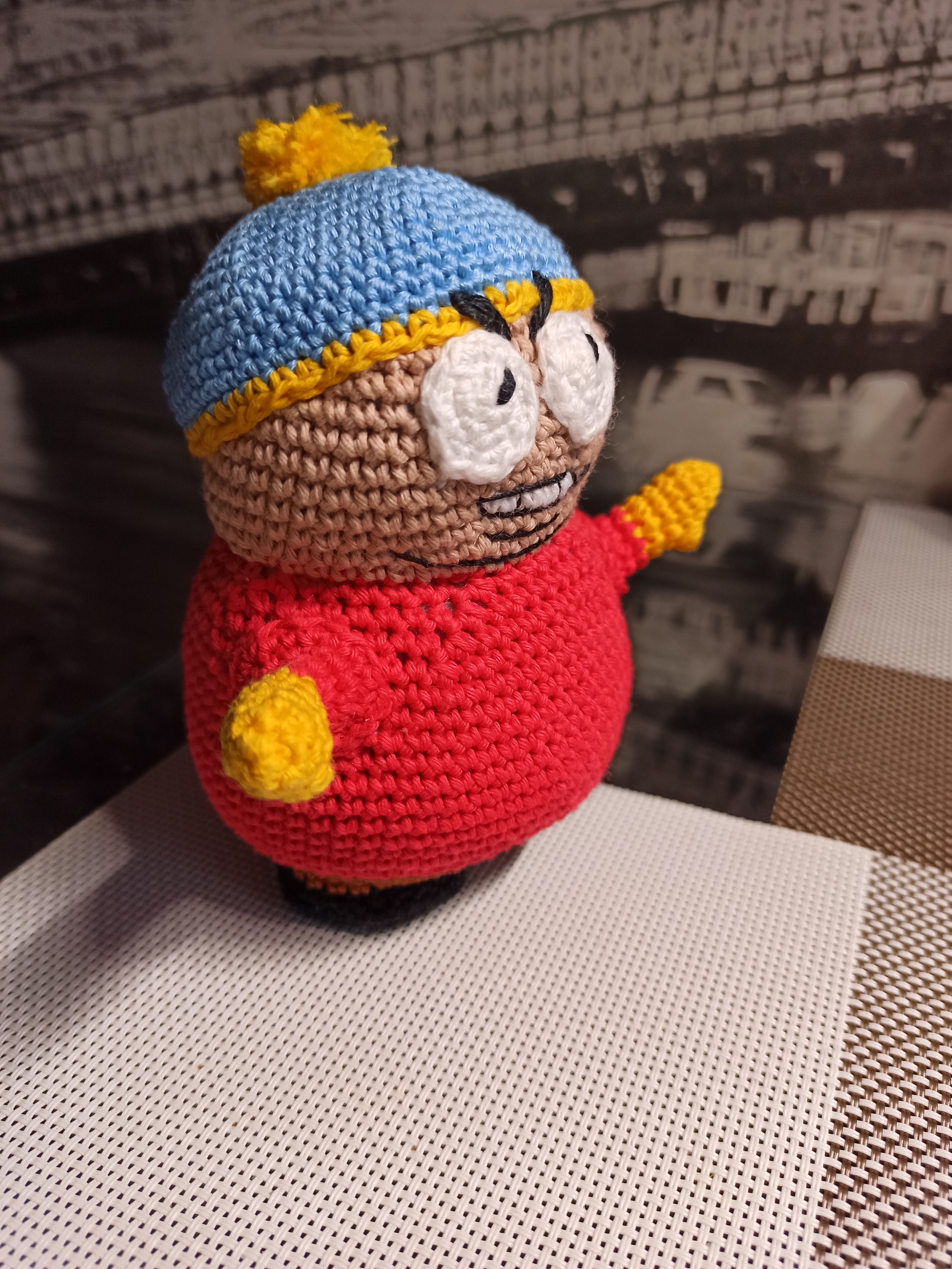 Eric Cartman - My, Crochet, Amigurumi, Eric Cartman, South park, Needlework without process, Longpost