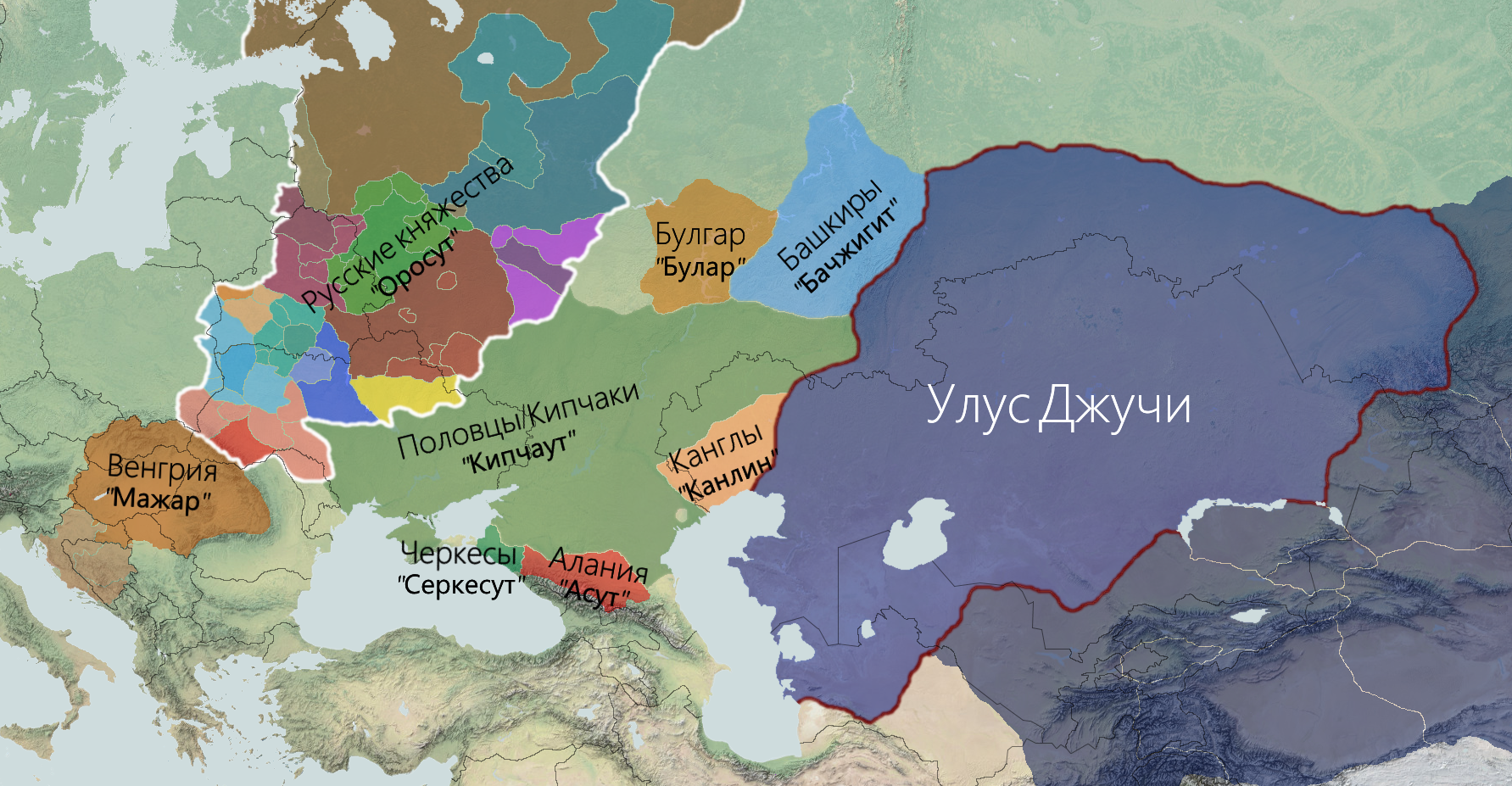 Какие территории вошли в состав орды. Карта золотой орды улус Джучи. Улус Джучи Золотая Орда. Золотая Орда -чагатайский улус. Золотая Орда и монгольская Империя на карте.