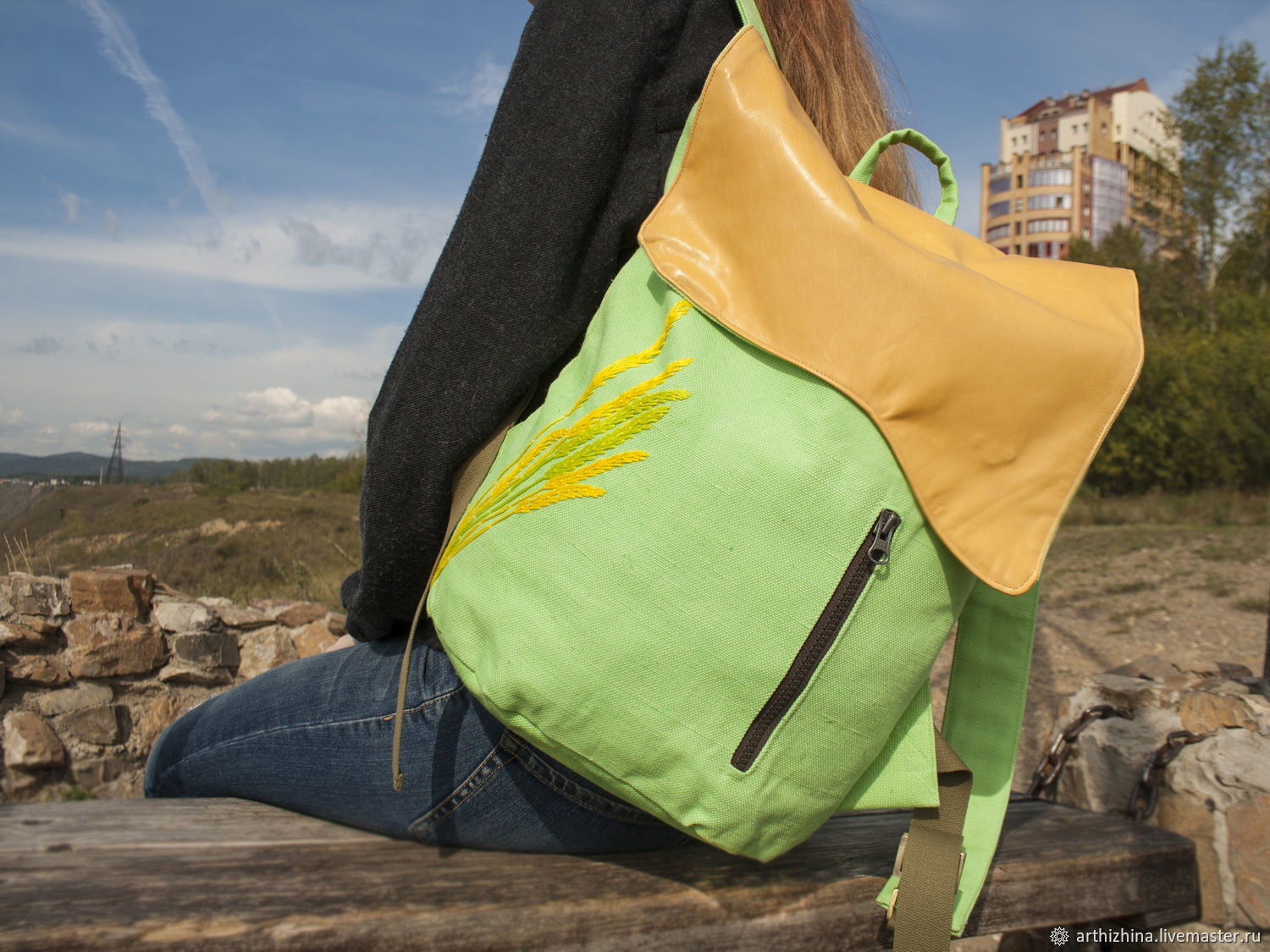 Linen backpacks - My, Backpack, Flax, Natural leather, Needlework without process, Arthiz, Arthizh, Longpost