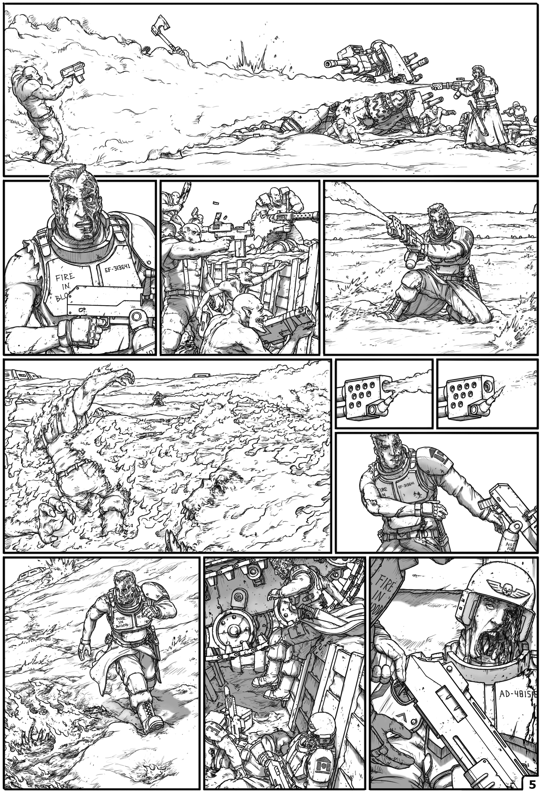 Commissioner Raivel: Heart of Darkness. Issue #50 (by Gray-Skull) - My, Warhammer 40k, Gray-skull, Commissioner Rivel, Imperial guard, Orcs, Astra Militarum, Comics, Art, Longpost