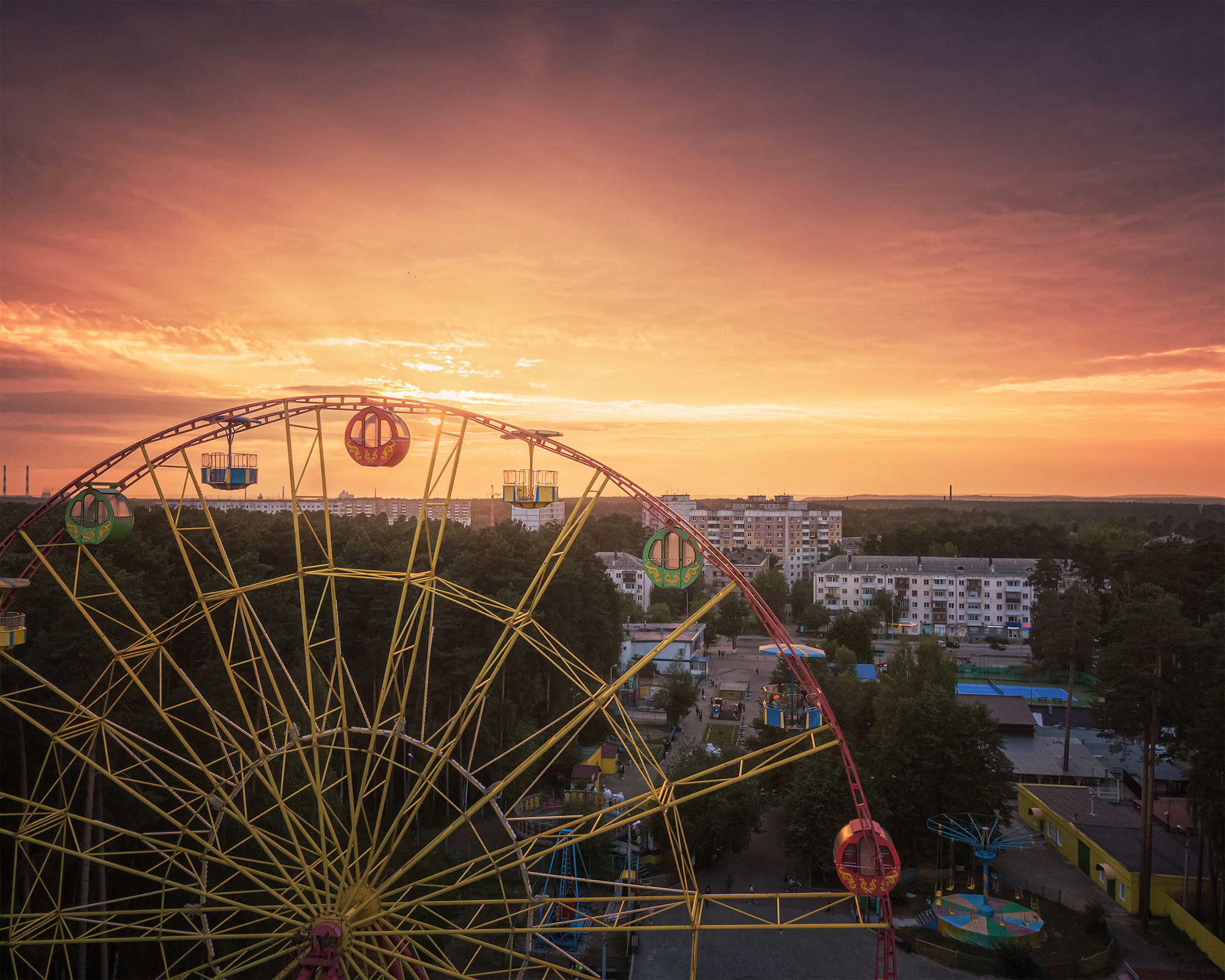 Park of Culture and Recreation - My, The photo, Permian, Landscape, beauty, Sunset, Dji, Town, Attraction