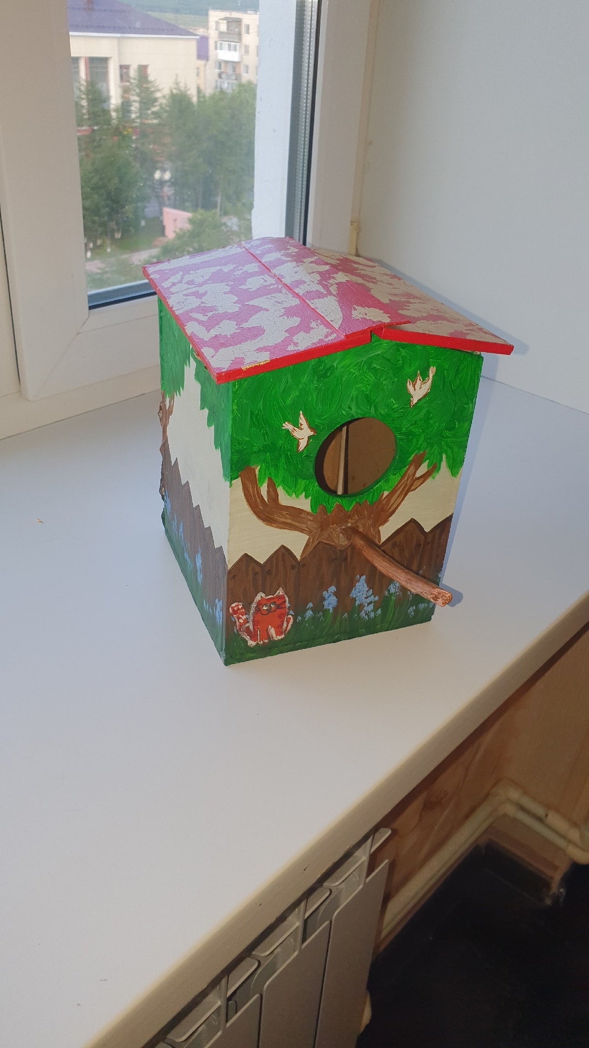 Homemade birdhouse - My, Craft, Craft, Birdhouse, Crafts, Longpost, Needlework with process