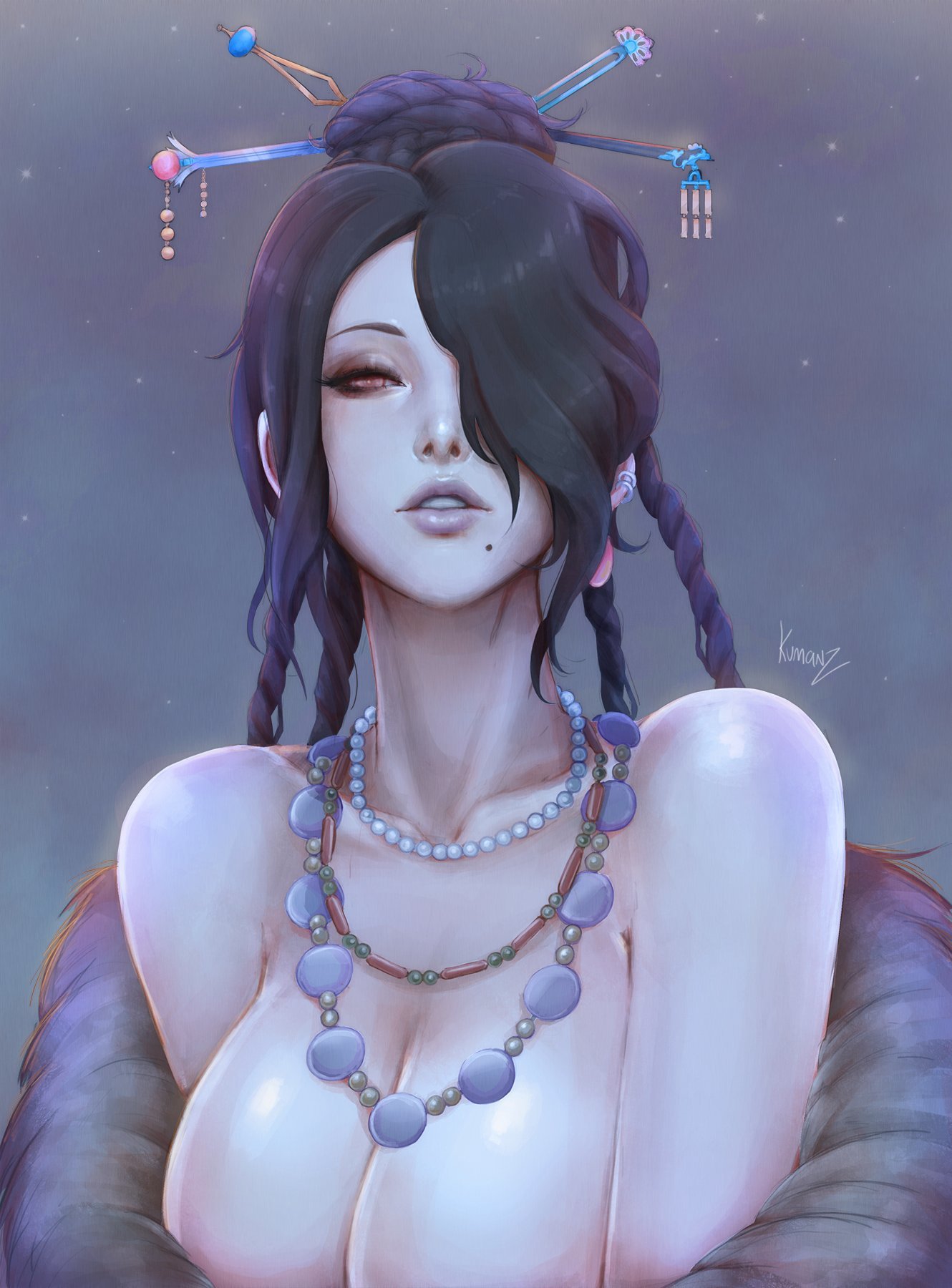 Lulu from Final Fantasy X - NSFW, Эротика, Арт, Final Fantasy, Lulu, Сиськи, Родинки, Длиннопост