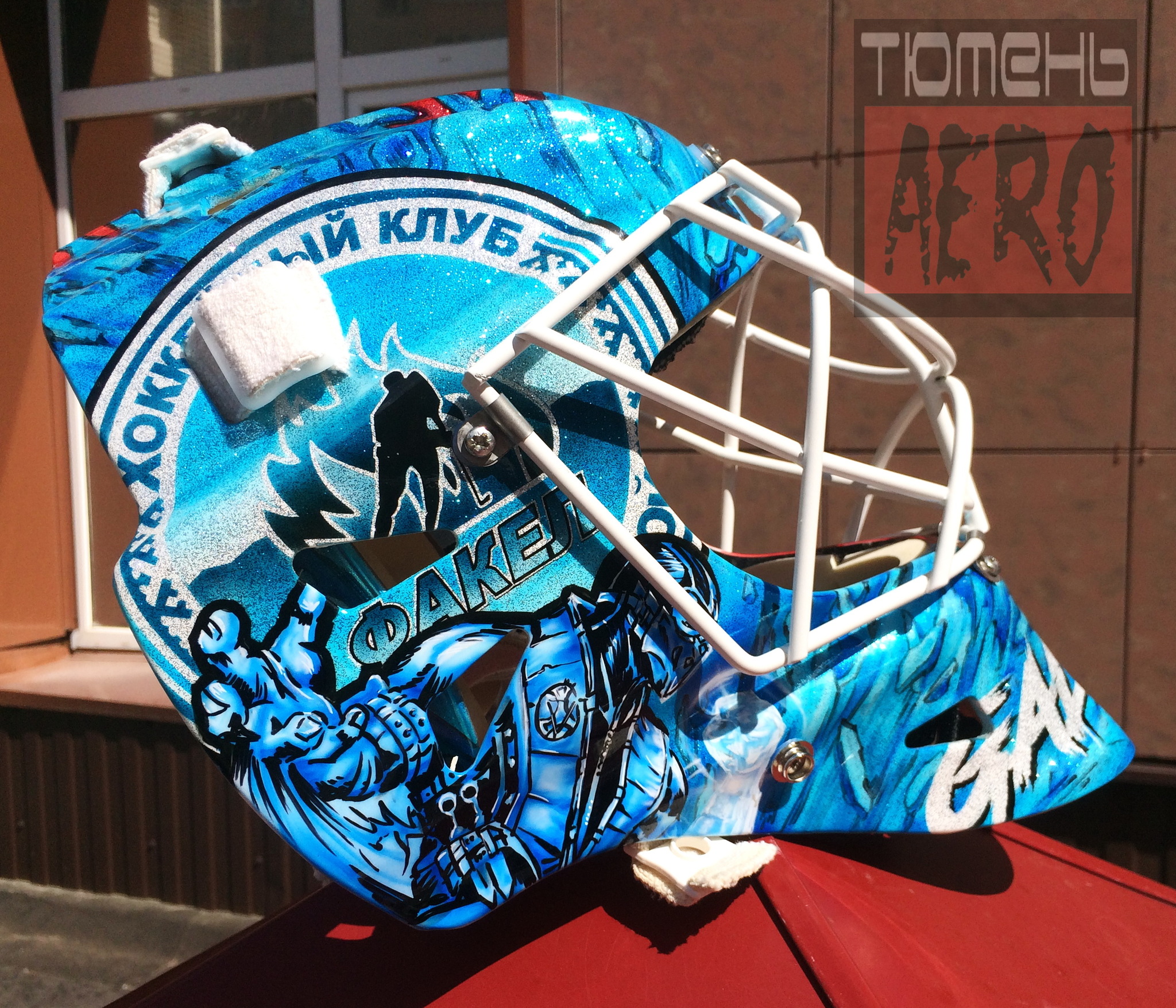 Airbrushing on a hockey helmet in Novy Urengoy - My, Tyumen, Airbrushing, Tyumenaero, Tyumenaero, Video, Longpost