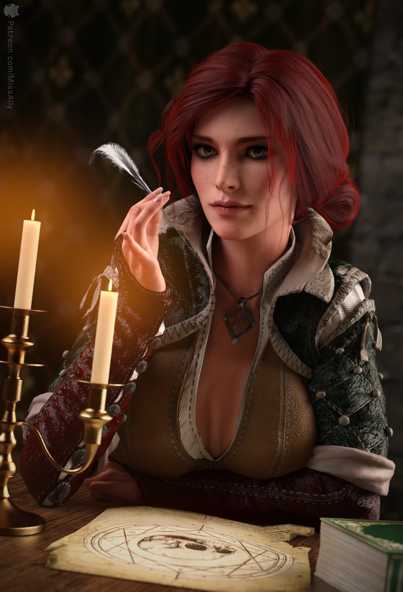 Triss - Girls, Games, Witcher, The Witcher 3: Wild Hunt, Triss Merigold, Art, 3D, Missally