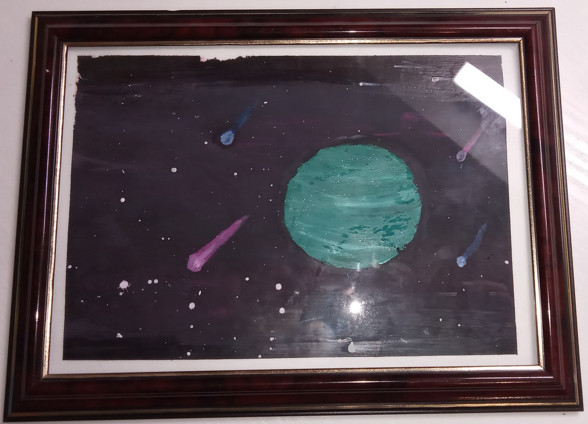 Space - My, Beginner artist, Gouache, Space, Junior Academy of Artists, Painting, Paints