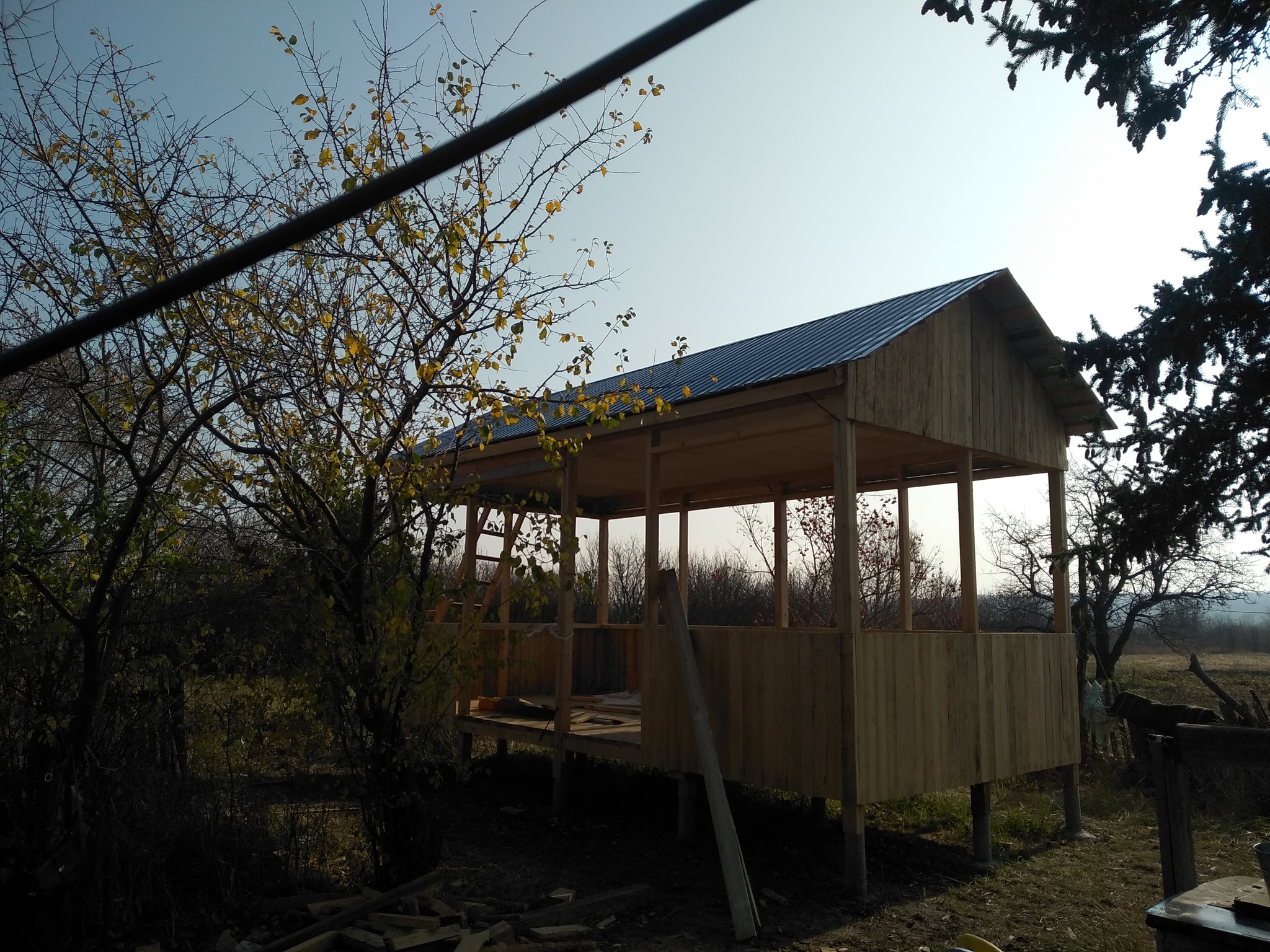 My dad and I built a 6x4 gazebo - My, Building, Dacha, Alcove, With your own hands, Longpost