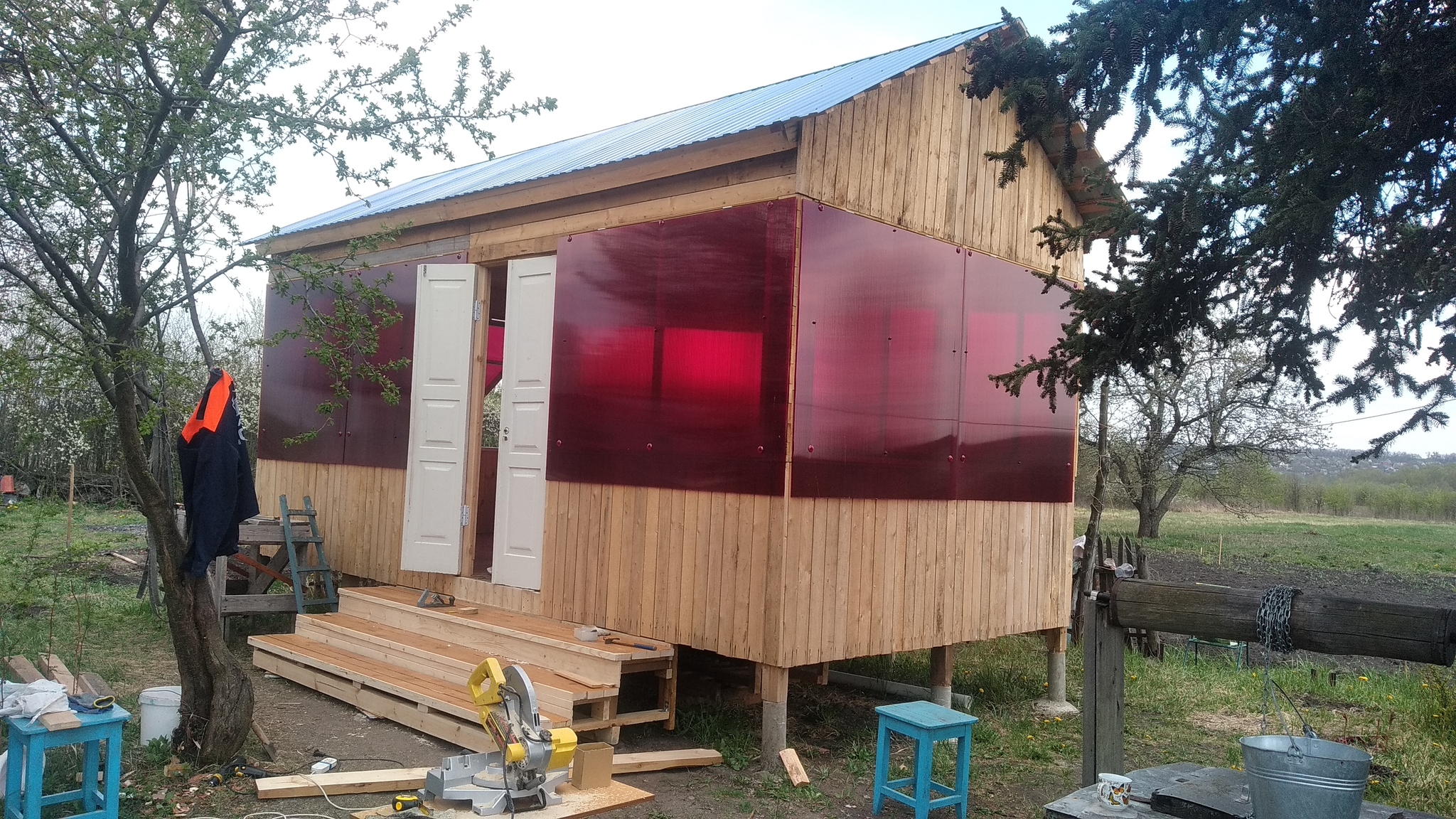 My dad and I built a 6x4 gazebo - My, Building, Dacha, Alcove, With your own hands, Longpost