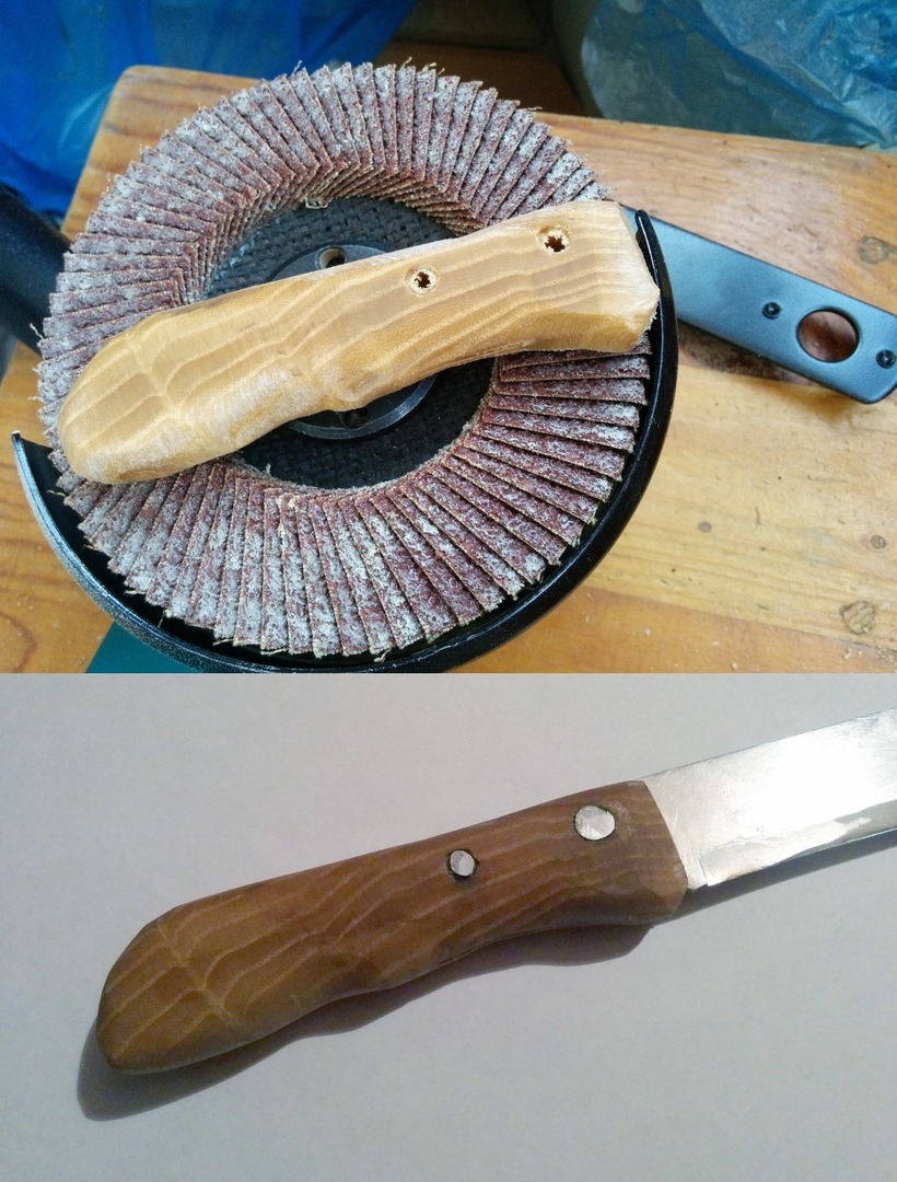 About the public carpentry workshop, why boil wood in oil and a new handle for a knife - My, With your own hands, Needlework with process, Linseed oil, Woodworking, Longpost