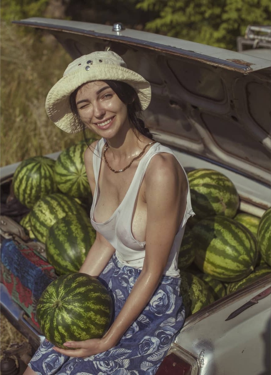 Sweet watermelons - NSFW, The photo, Erotic, Breast, Watermelon, Photographer David Dubnitsky