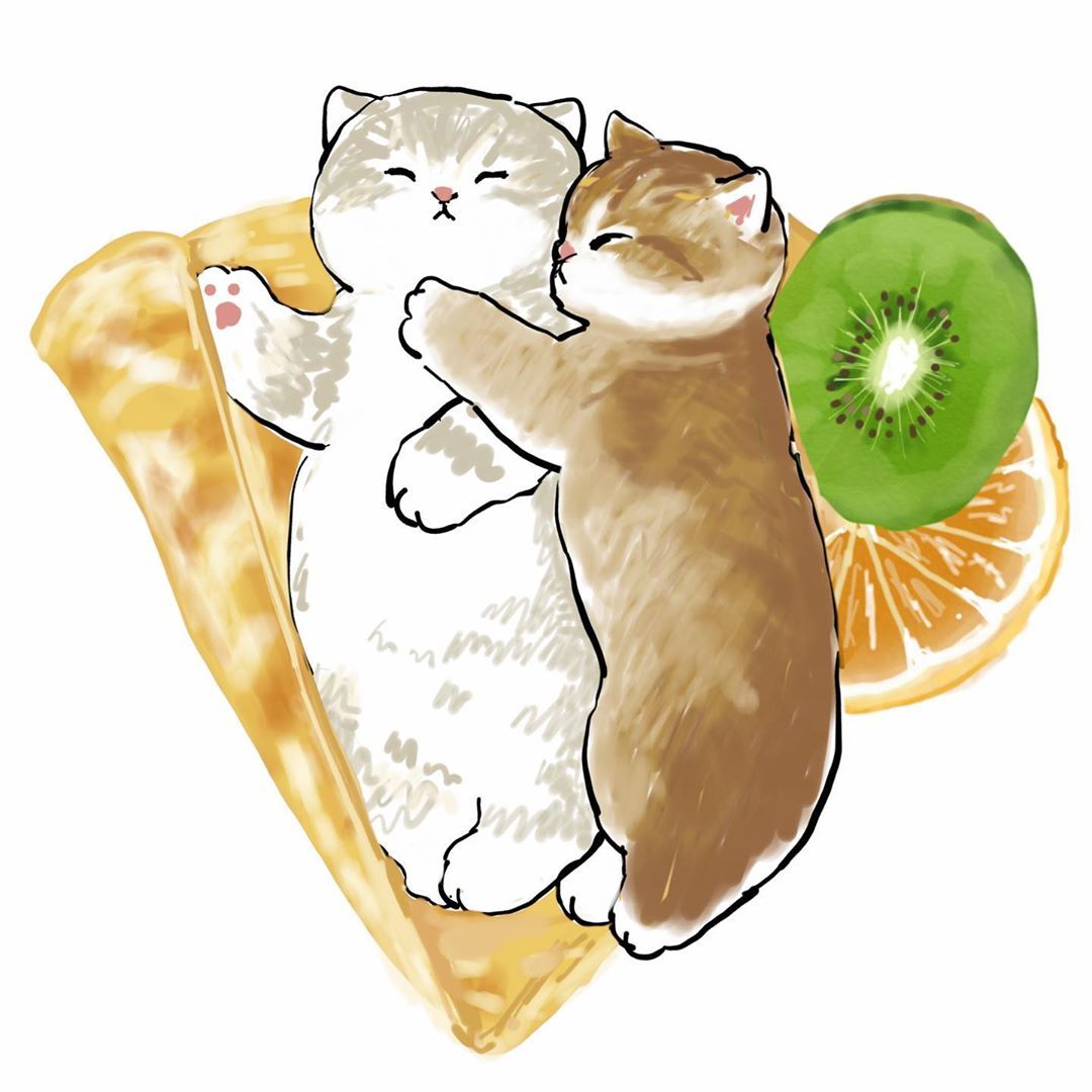 Cat pancakes - Art, Drawing, cat, Pancakes, Nyangsongi, Longpost