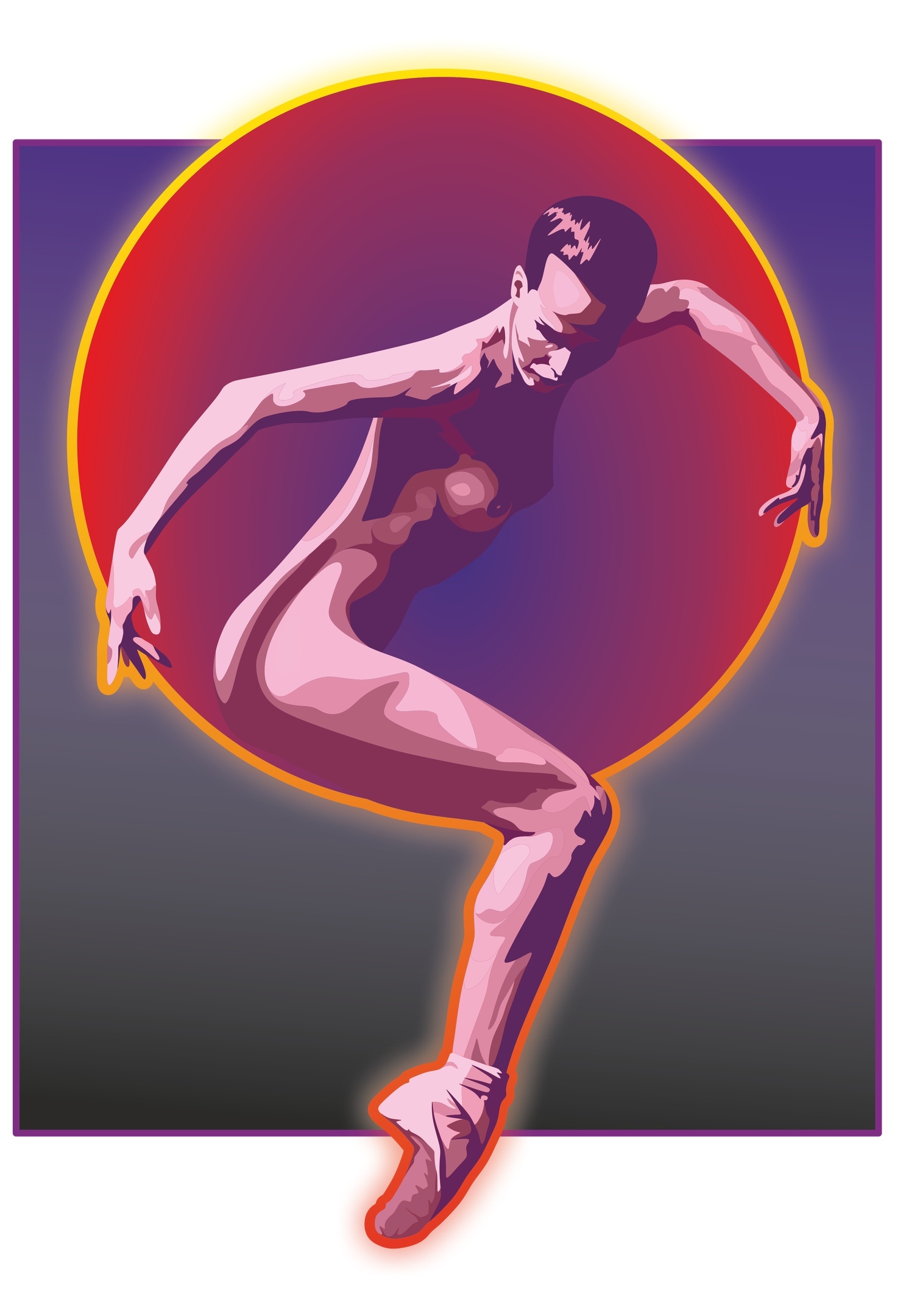 Playing around in vector - NSFW, My, Girls, Naked, Vector, Corel draw, Boobs, Vector graphics, Longpost