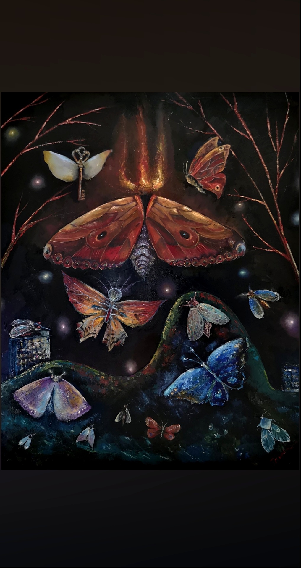 Attraction - My, Butterfly, Artist, Oil painting, Painting, Painting, Insects