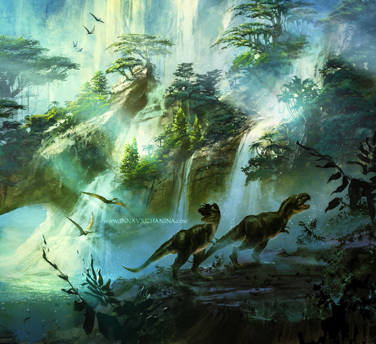 The Lost World - Art, Inna Vjuzhanina, Dinosaurs, Jurassic, Cretaceous, Nature