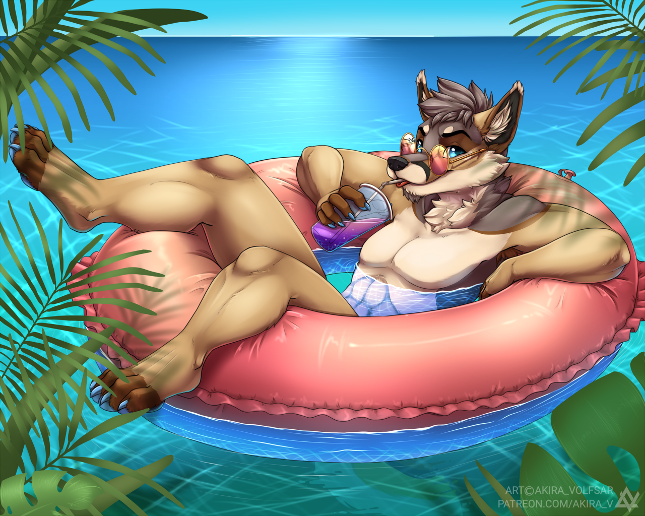 Summer rest - Furry, Art, Sea, Summer, Furry edge, Akira