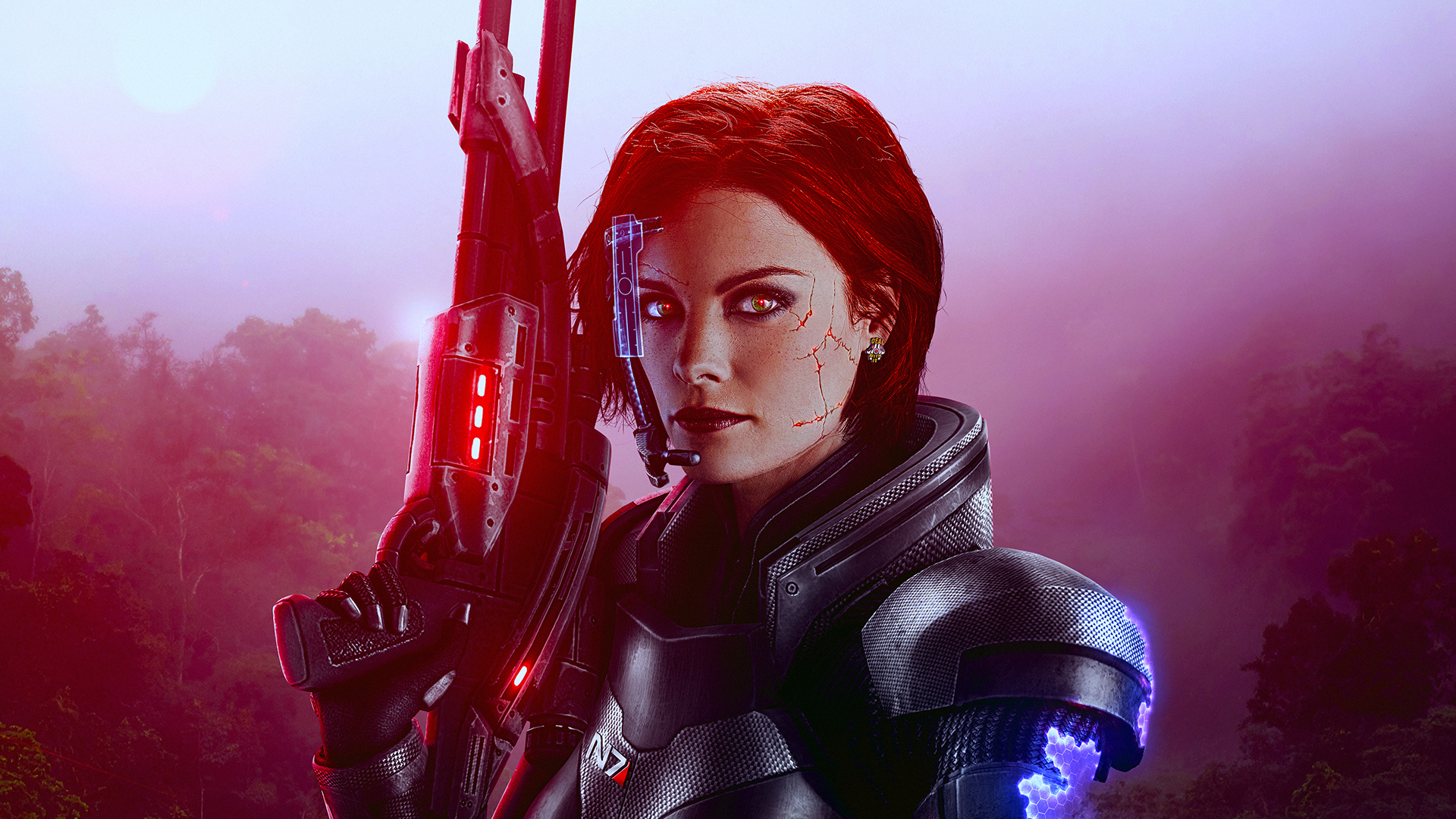 Supremacy - Mass Effect Trilogy Wallpapers 8K and 4K - My, Mass effect, Bioware, Shepard, Jamie Alexander, Desktop wallpaper, Scout, Jungle, Disguise, Video, Longpost