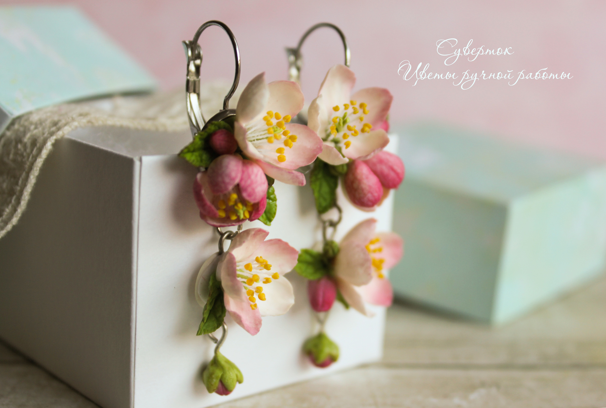 Realistic flowers made from baked polymer clay. How I make stamens - My, Polymer clay, Polymer floristry, Handmade, Needlework with process, Лепка, Flowers, Earrings, Longpost