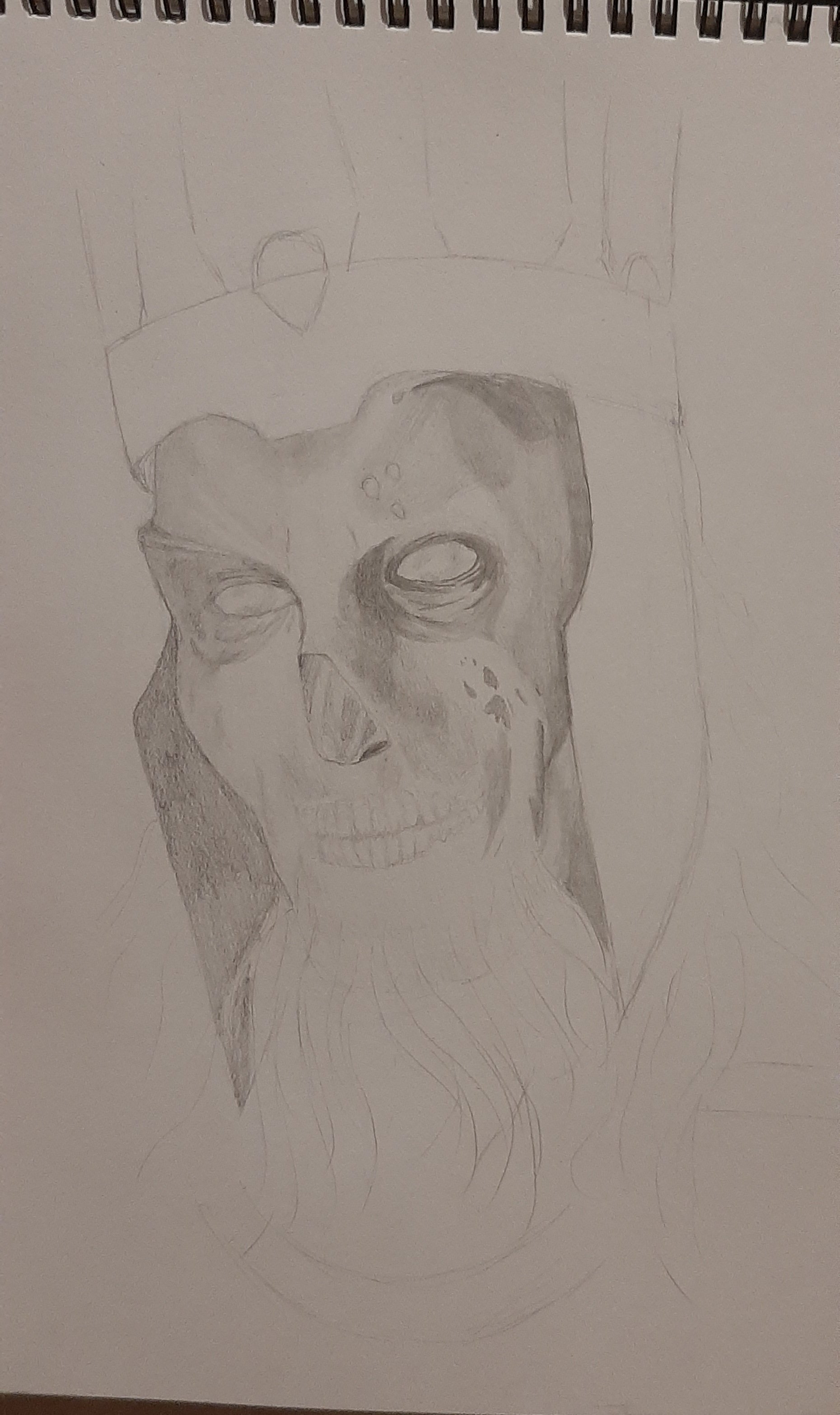 King of the dead - My, Lord of the Rings, Pencil drawing, Art, Self-taught artist, Artist, Призрак, Longpost, Army of the Dead