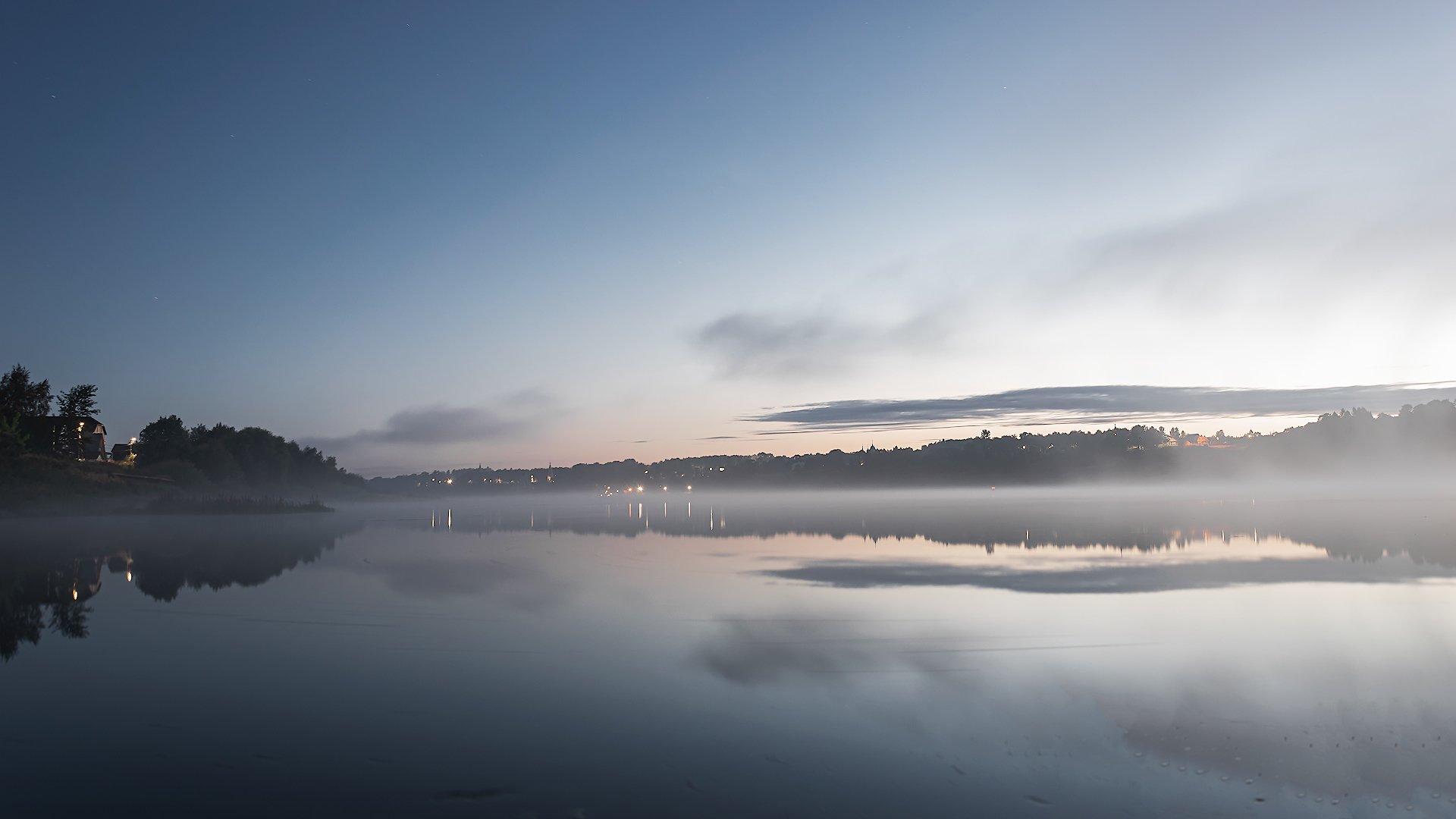 Night fog on the Volga - My, Night, Fog, Night shooting, River, Nikon d5300, Volga river