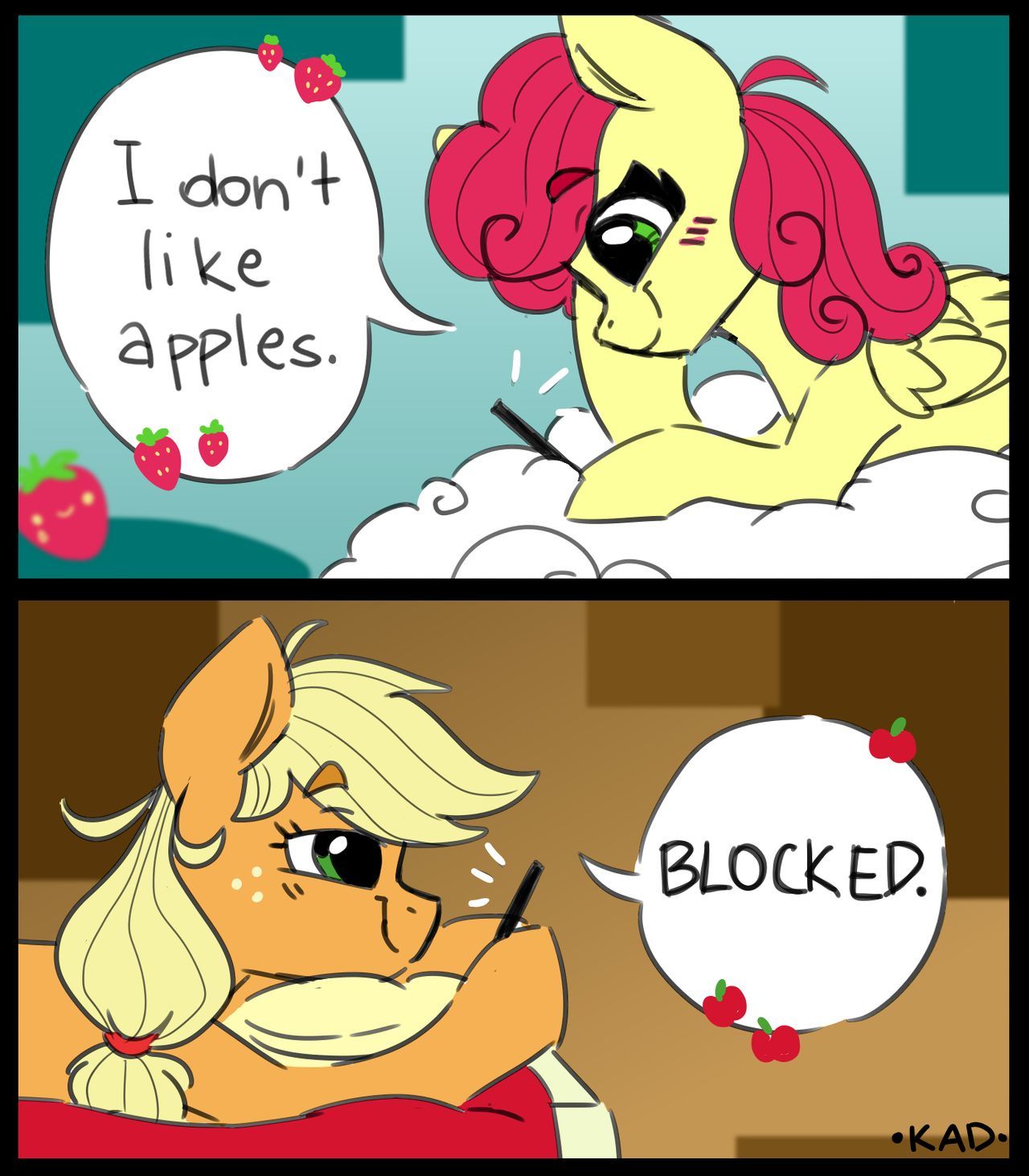 *BLOCKED* - My Little Pony, Applejack, Strawberry Sunrise