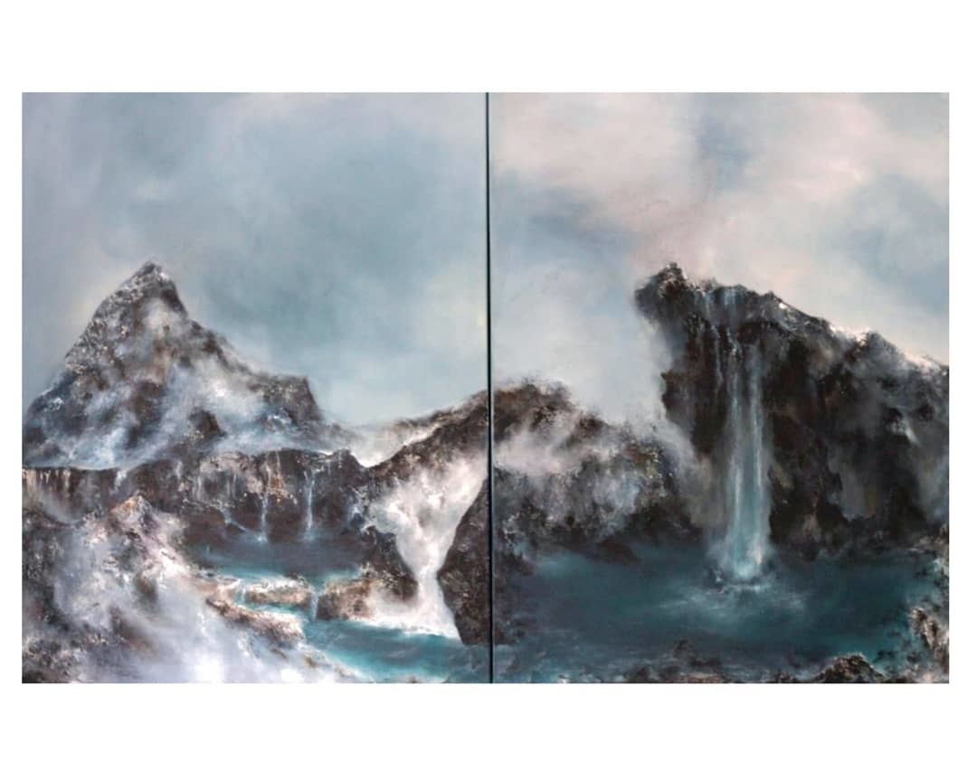 Diptych - My, Painting, Canvas, The mountains, Acrylic