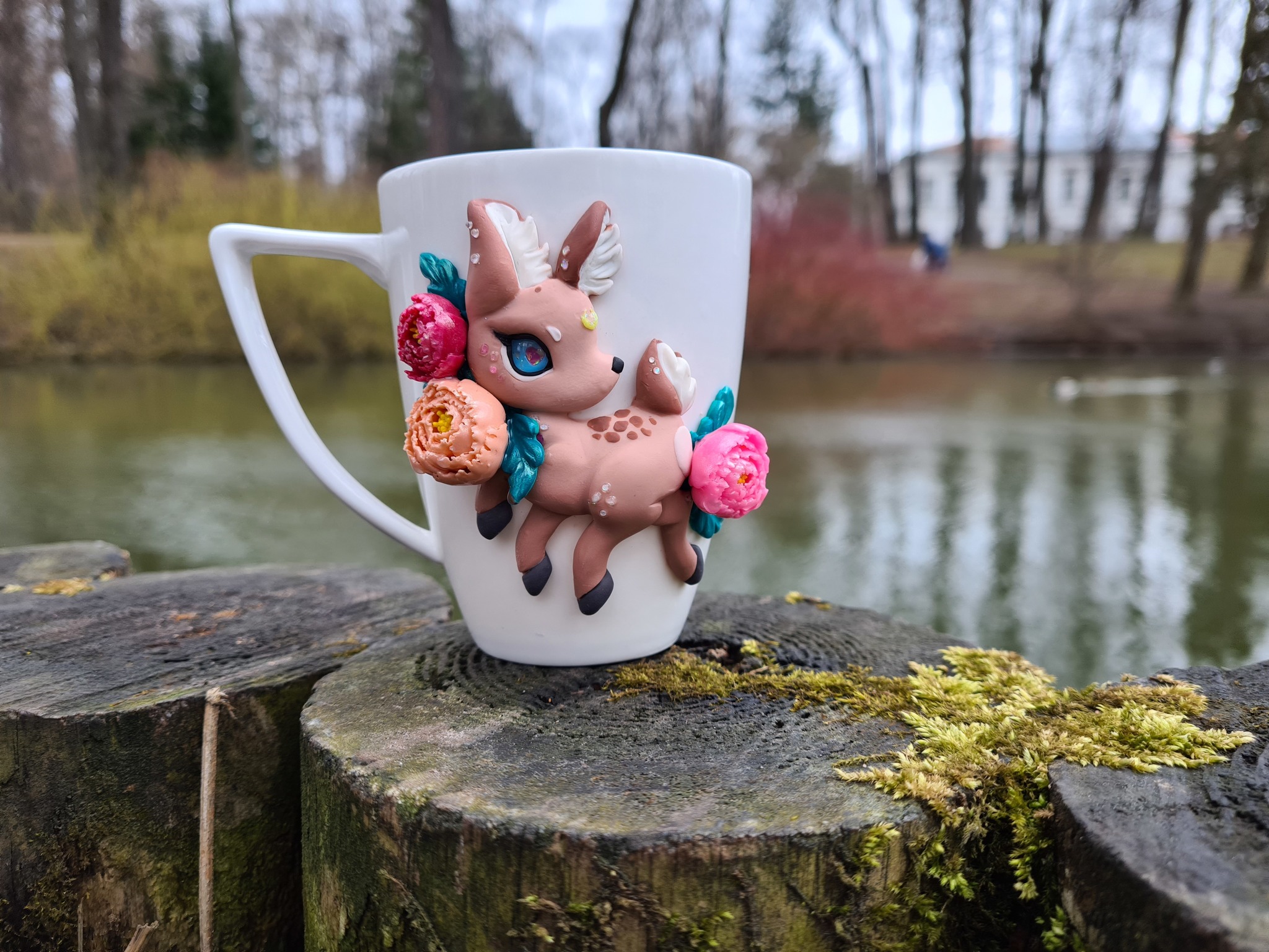 Results in a couple of months - My, Polymer clay, Mug with decor, Handmade, Needlework without process, Longpost