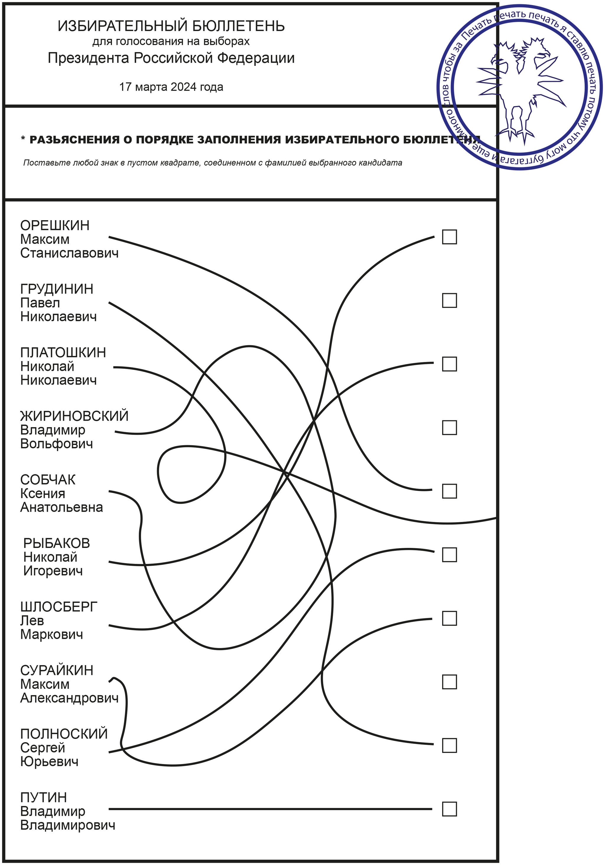 Ballot design options for upcoming elections - My, Politics, Memes, Vladimir Putin, Elections, Political satire, Satire, Longpost