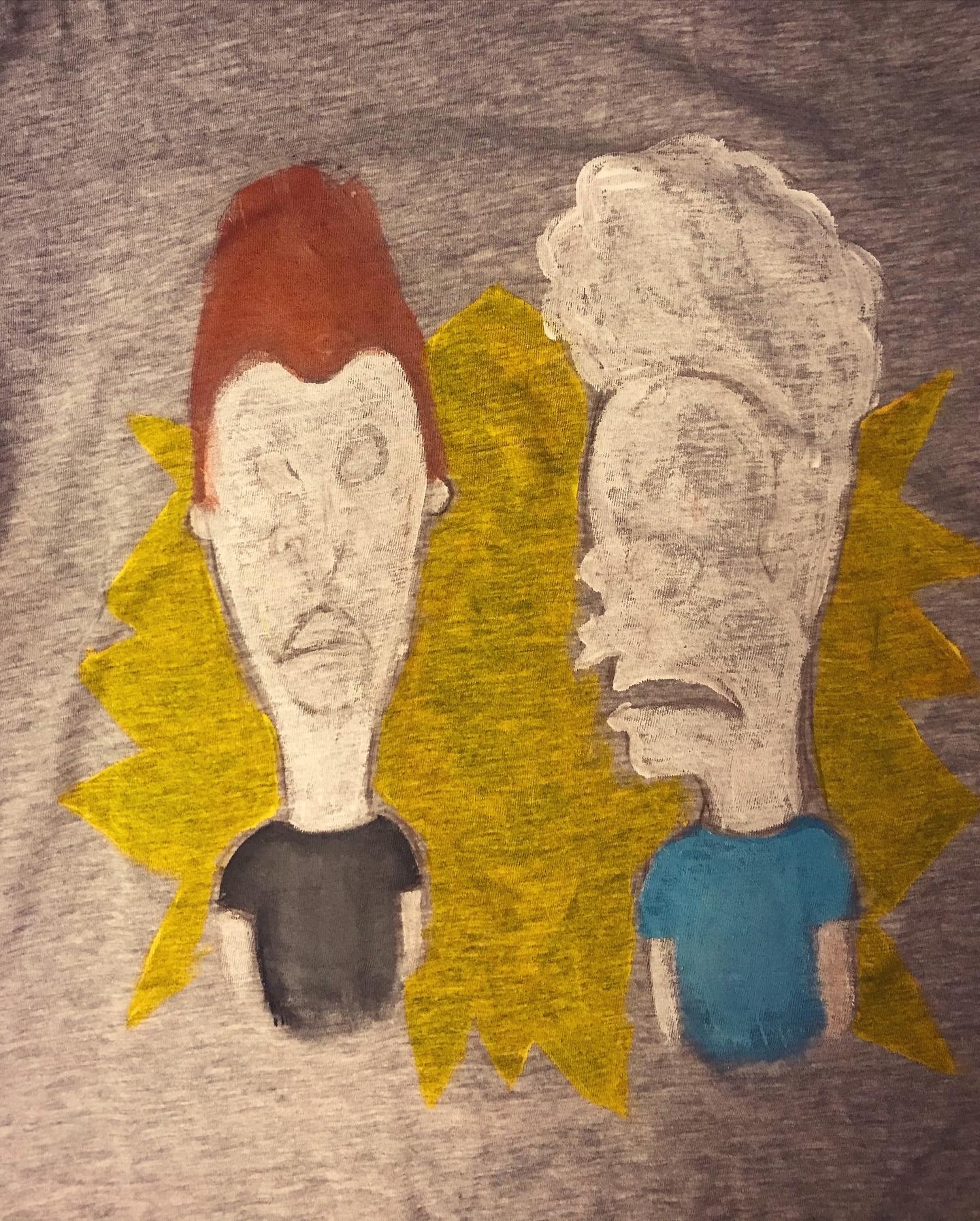 Beavis and Butt-head. I drew myself the most beautiful T-shirt - My, Beavis and Butt-head, Painting on fabric, T-shirt, Artist, Longpost