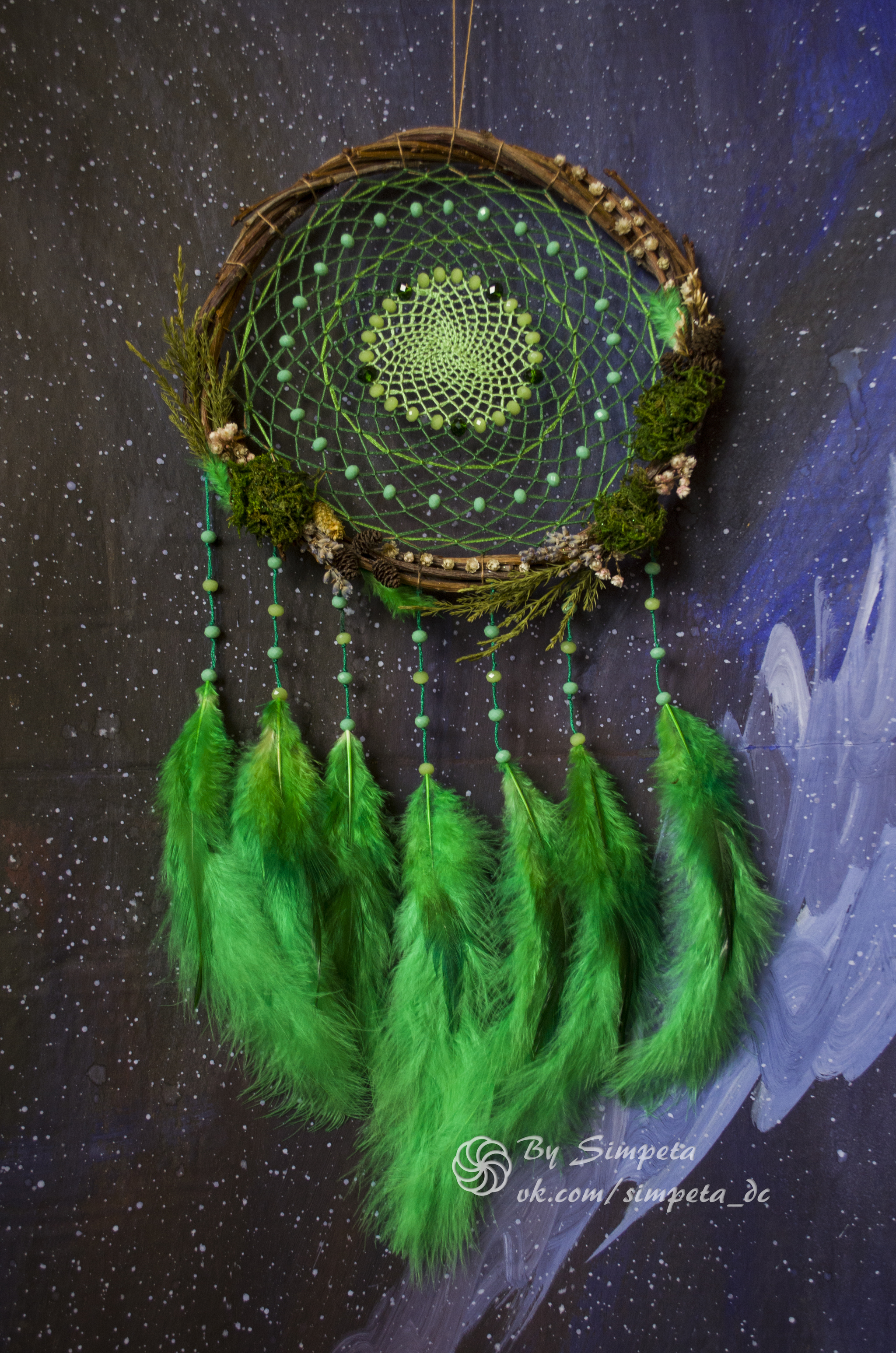 Dreamcatcher Forest Song - My, Bysimpeta, Dreamcatcher, Needlework without process, Handmade, Nature, Forest, With your own hands, beauty, Longpost