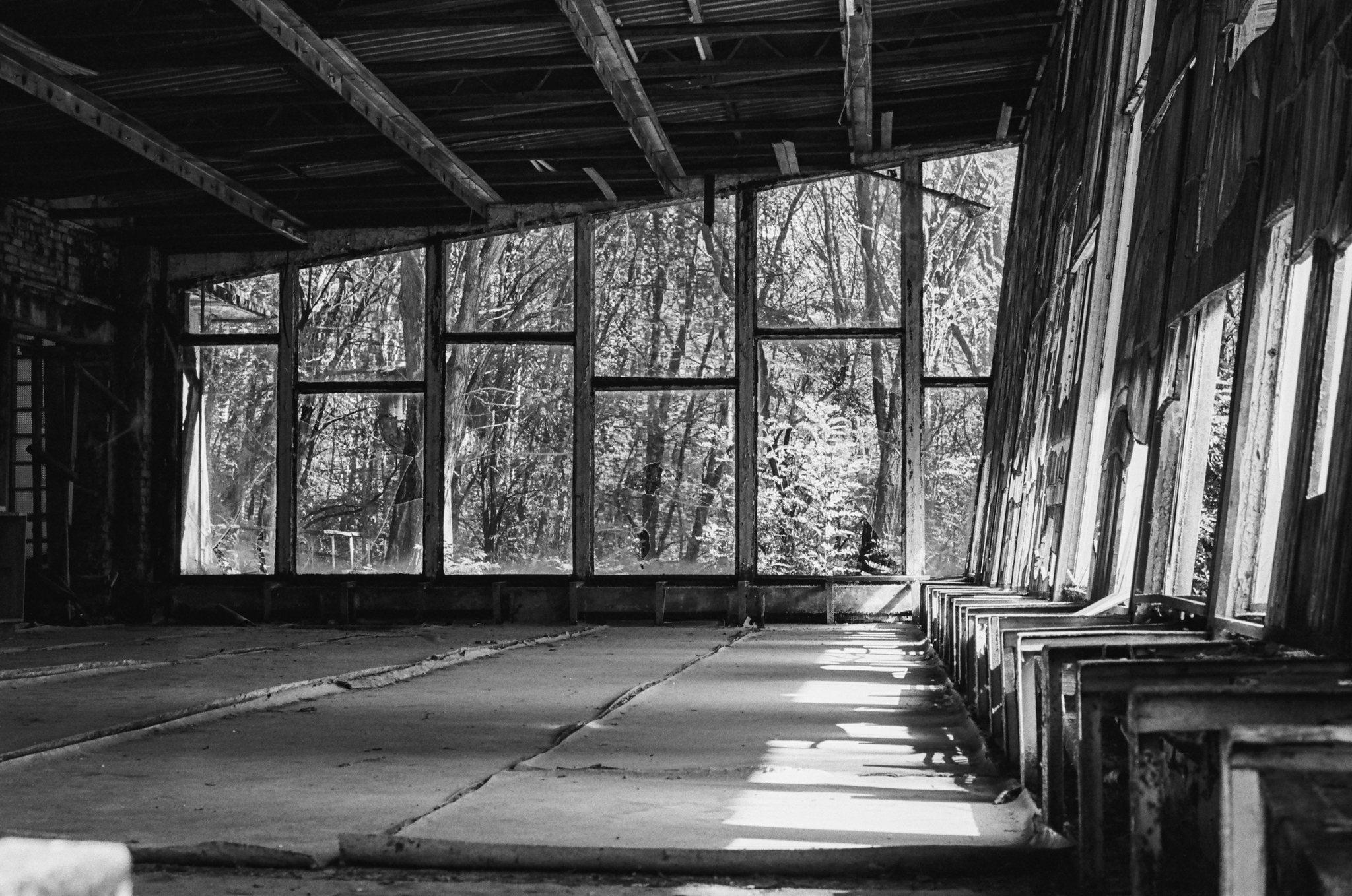 Dead city - My, camera roll, Pripyat, Exclusion Zone, Black and white photo, Chernobyl, The film did not die, Longpost