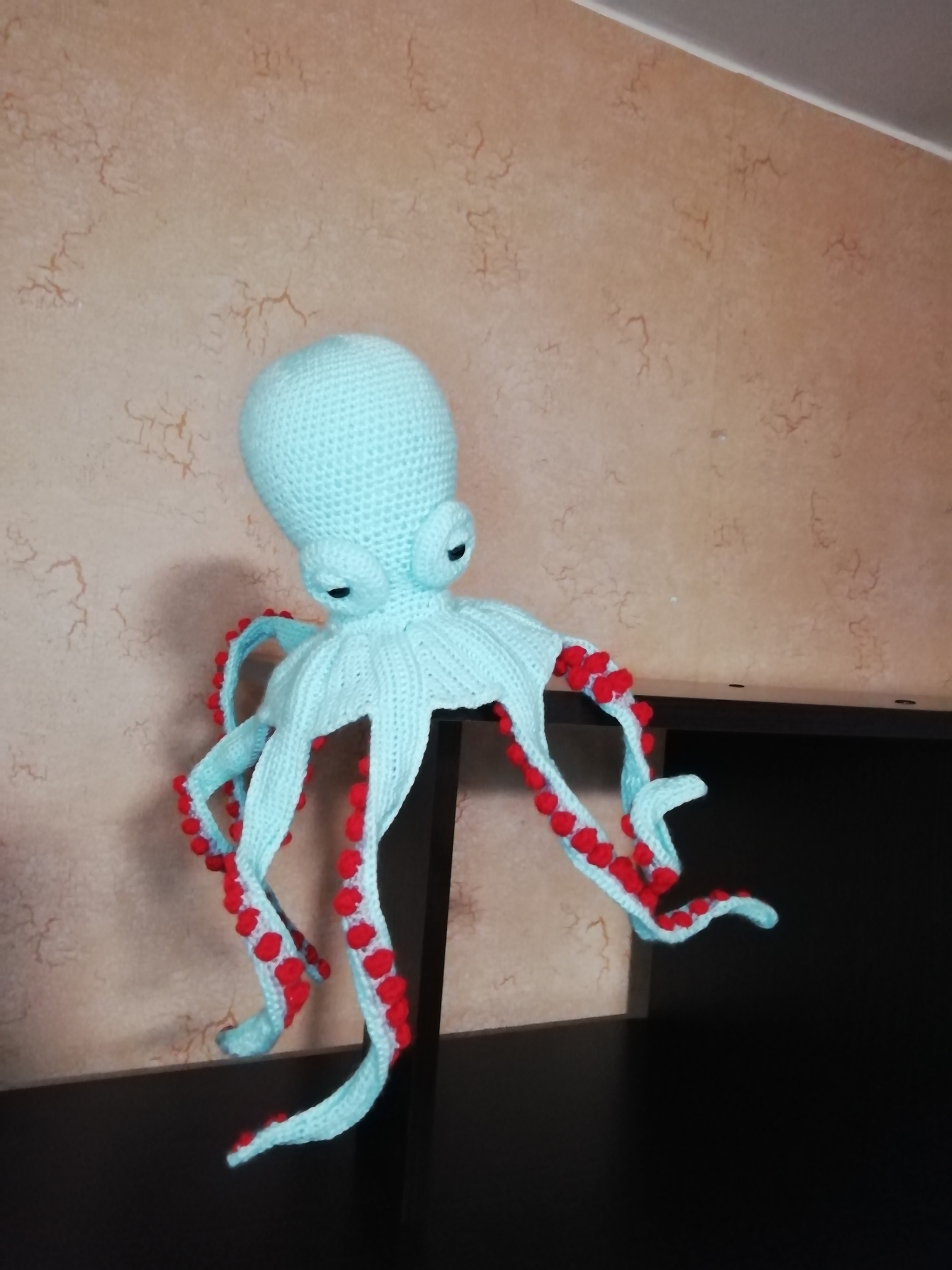 Octopus Larry - Crochet, Yarn, Acrylic, Longpost, With your own hands, Needlework with process, Needlework