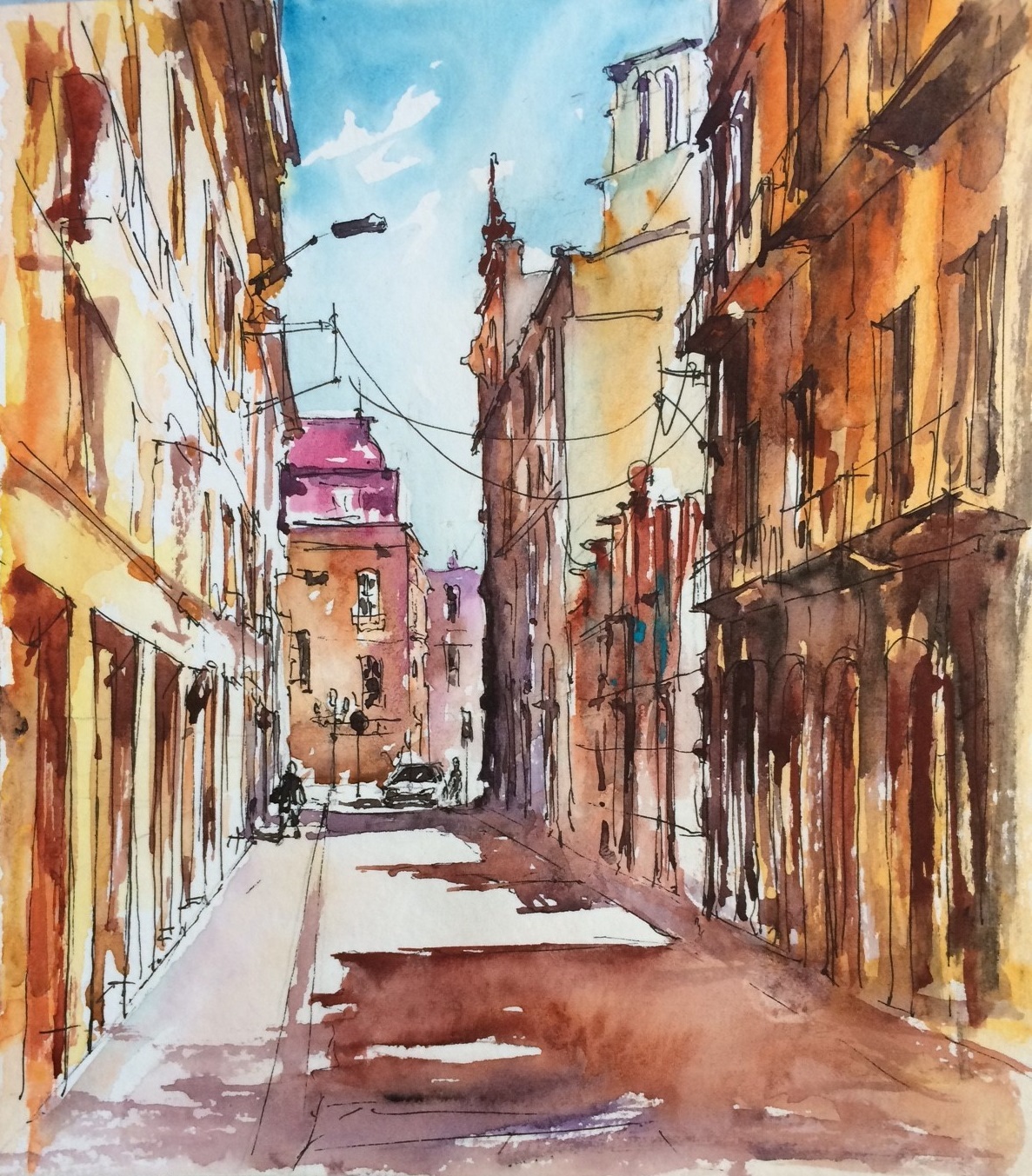 Catalan sketches - My, Watercolor, Sketch, Catalonia, Spain, Landscape, Longpost