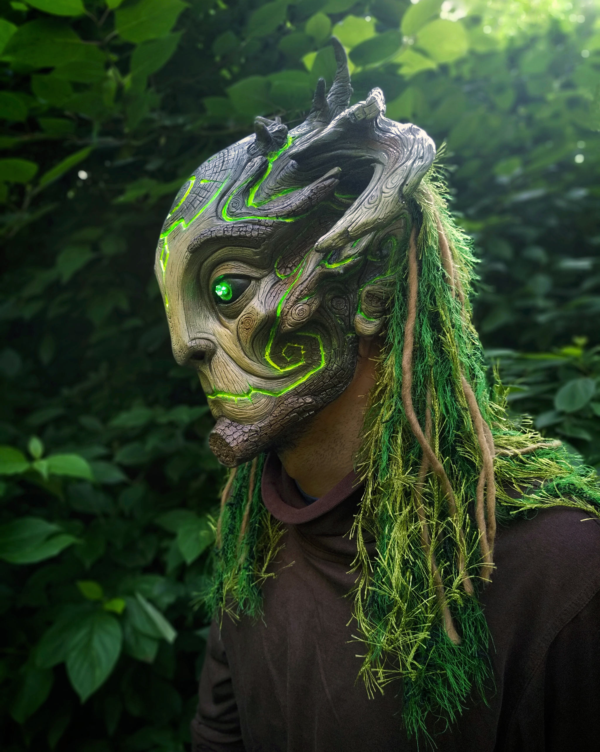 Tree Faun Mask - My, With your own hands, Mask, Masquerade, Fantasy, Halloween costume, Cosplay, Faun, Sculpture, Plasticine, Plastic, Casting, Fantasy, Longpost, Needlework without process