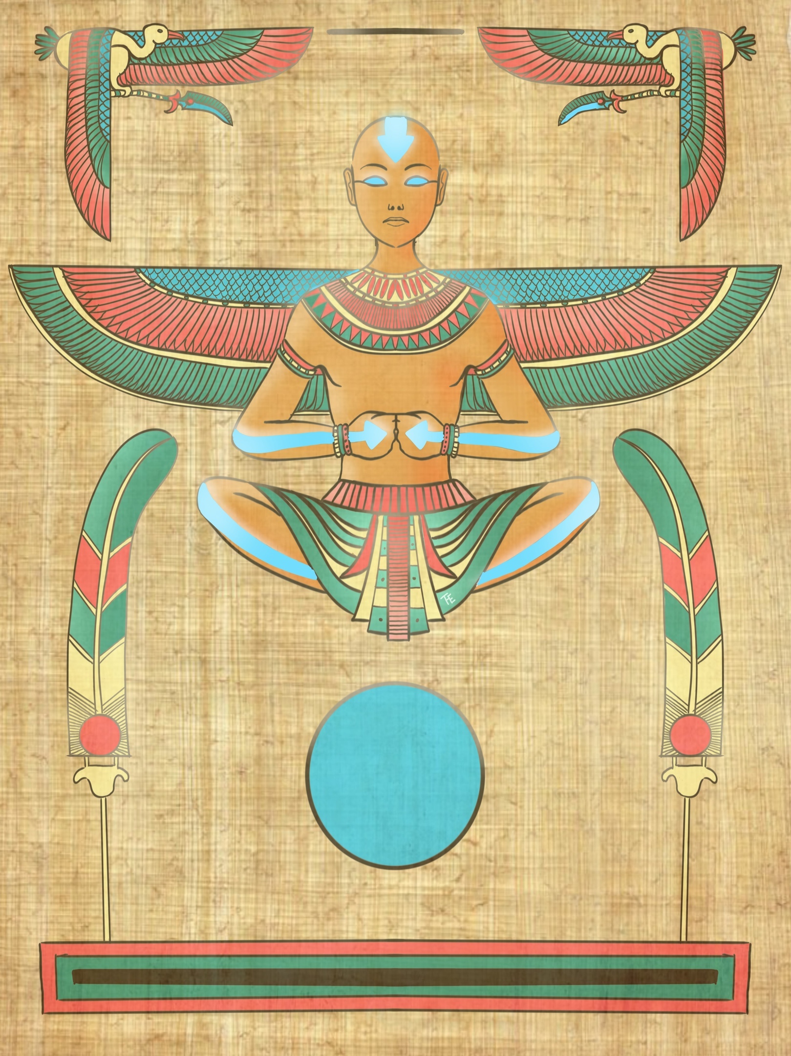 Avatar in Pre-Egyptian style - My, Digital, Avatar, Avatar: The Legend of Aang, Ancient Egypt, Longpost