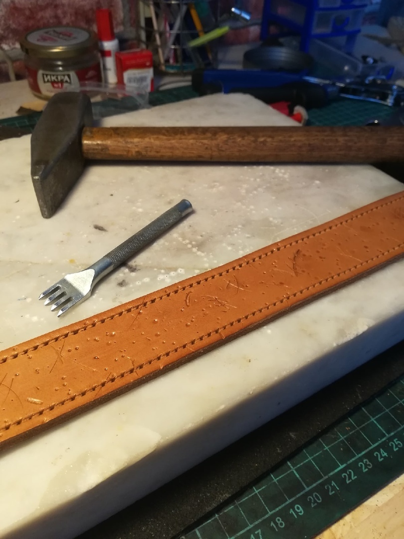 Making a Leather Belt with Biker Style Embossing - My, Leather products, Leather, Belt, Handmade, Creation, Italy, Motorcyclists, Moto, Attributes, Style, Motorcycles, Embossing on leather, Longpost, Needlework with process